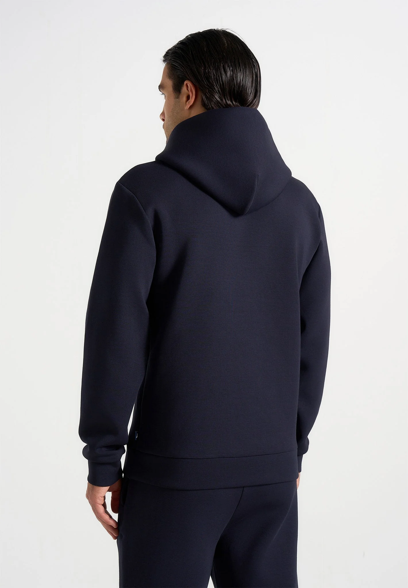 JS007 - Neoprene Minimal Regular Fit Hoodie - Navy - Image 5