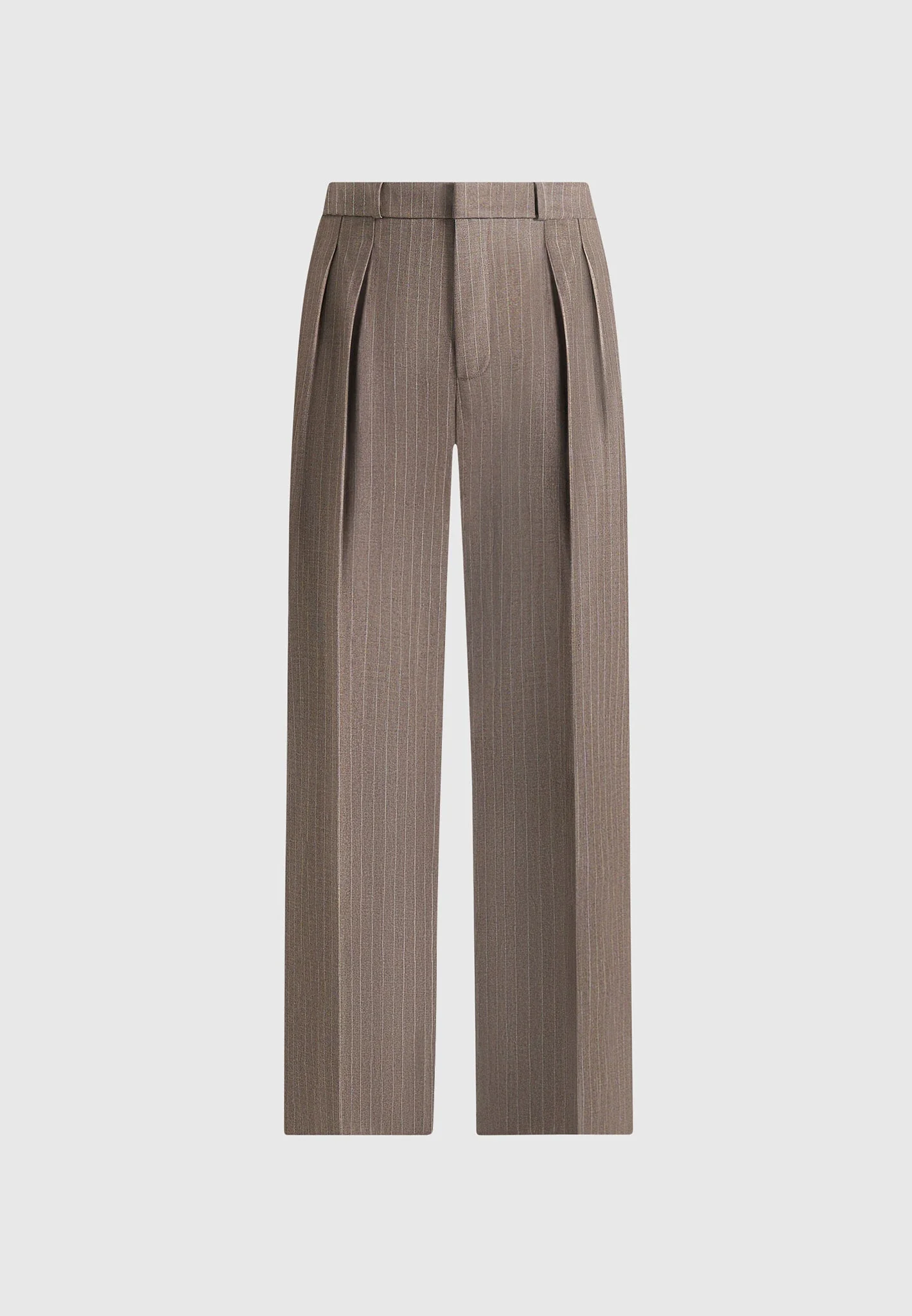 Julie - Pinstripe Tailored Trousers - Taupe - Image 6