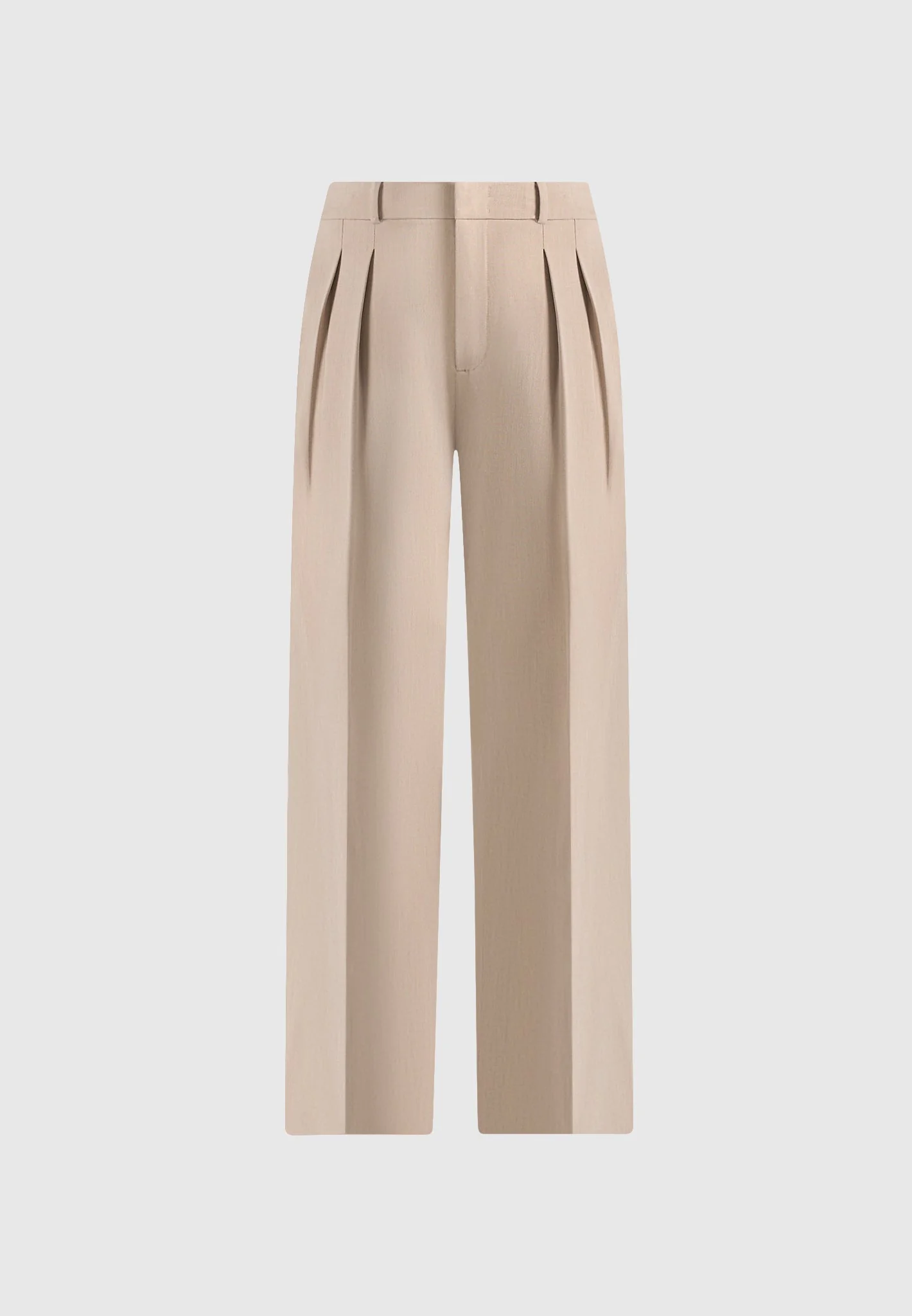 Julie - Tailored Twin Pleat Trousers - Beige - Image 6