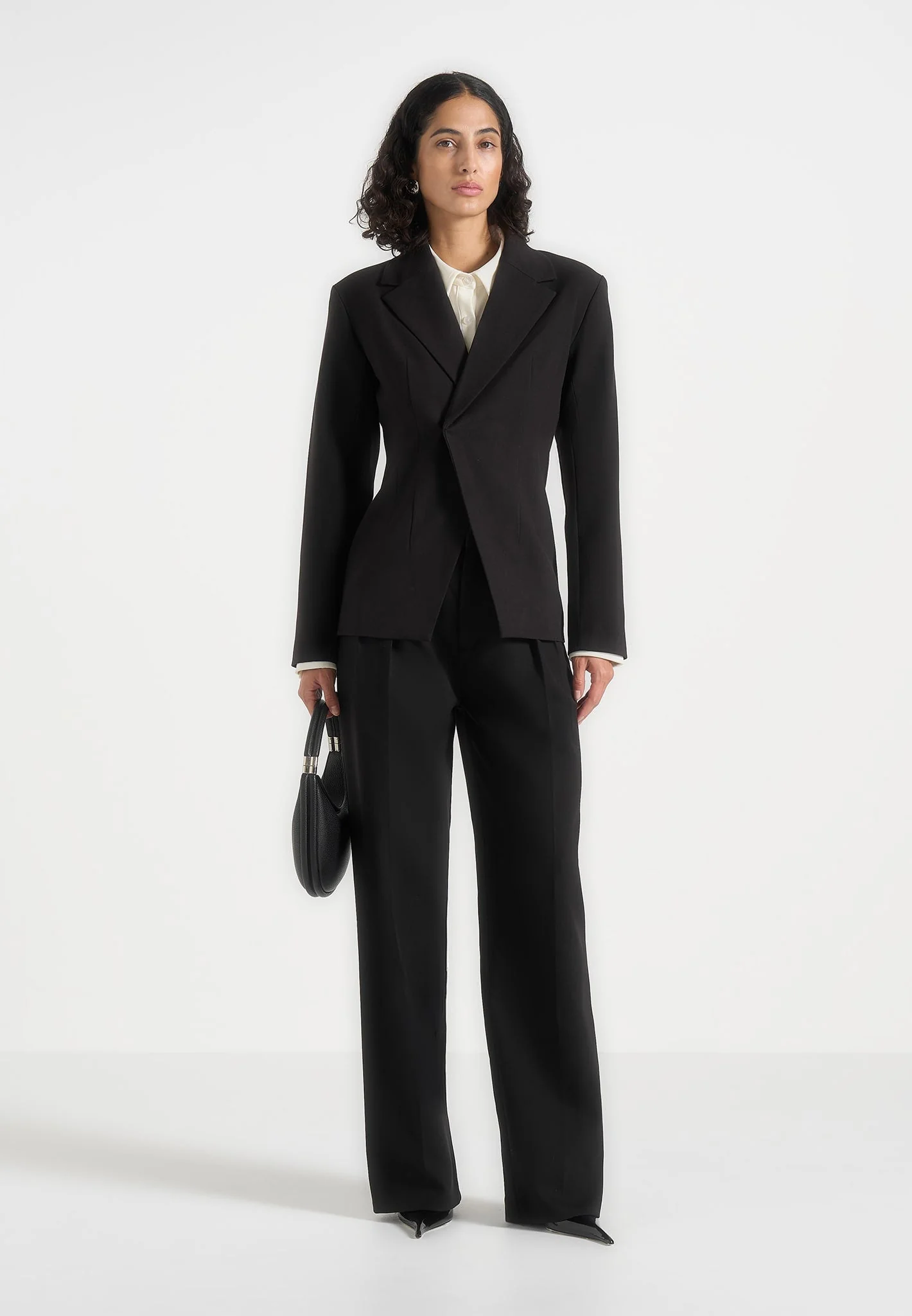 Julie - Tailored Twin Pleat Trousers - Black - Image 6