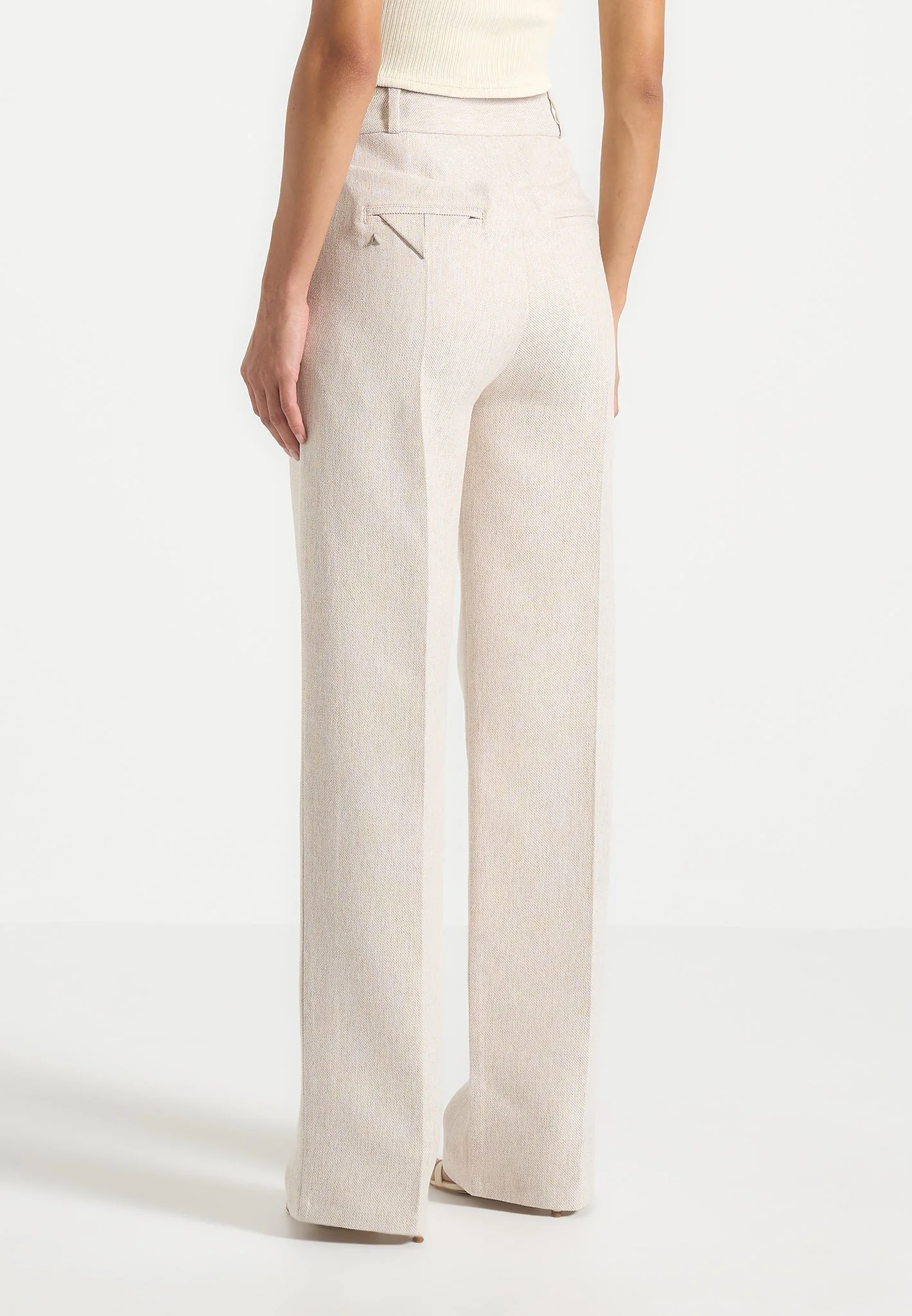 Julie - Tailored Twin Pleat Trousers - Light Beige - Image 5