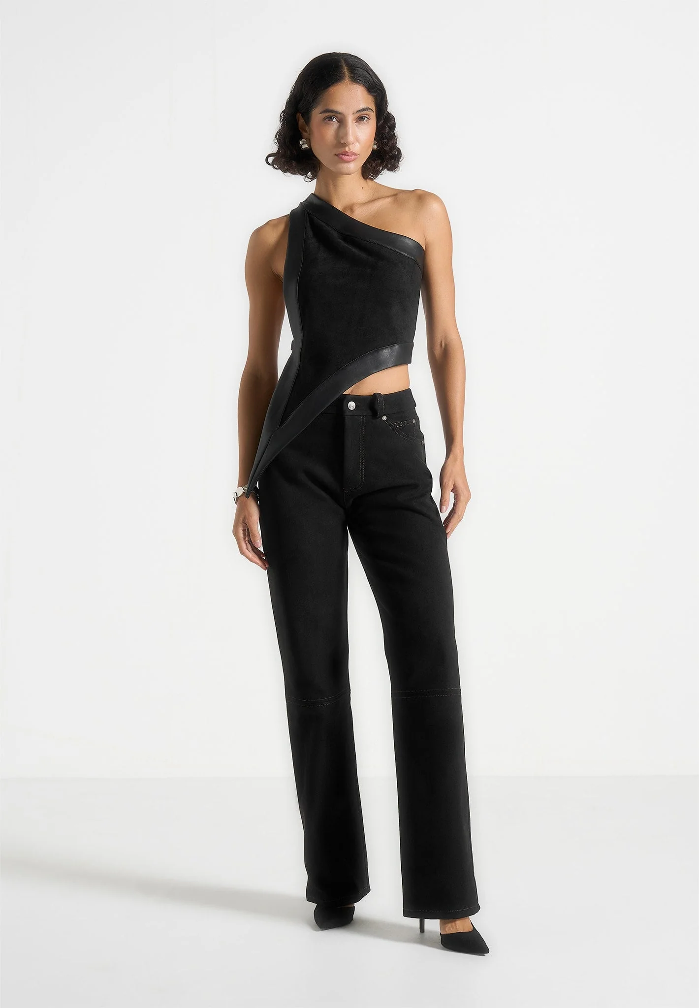 Kalie - Suede Trousers - Black - Image 2