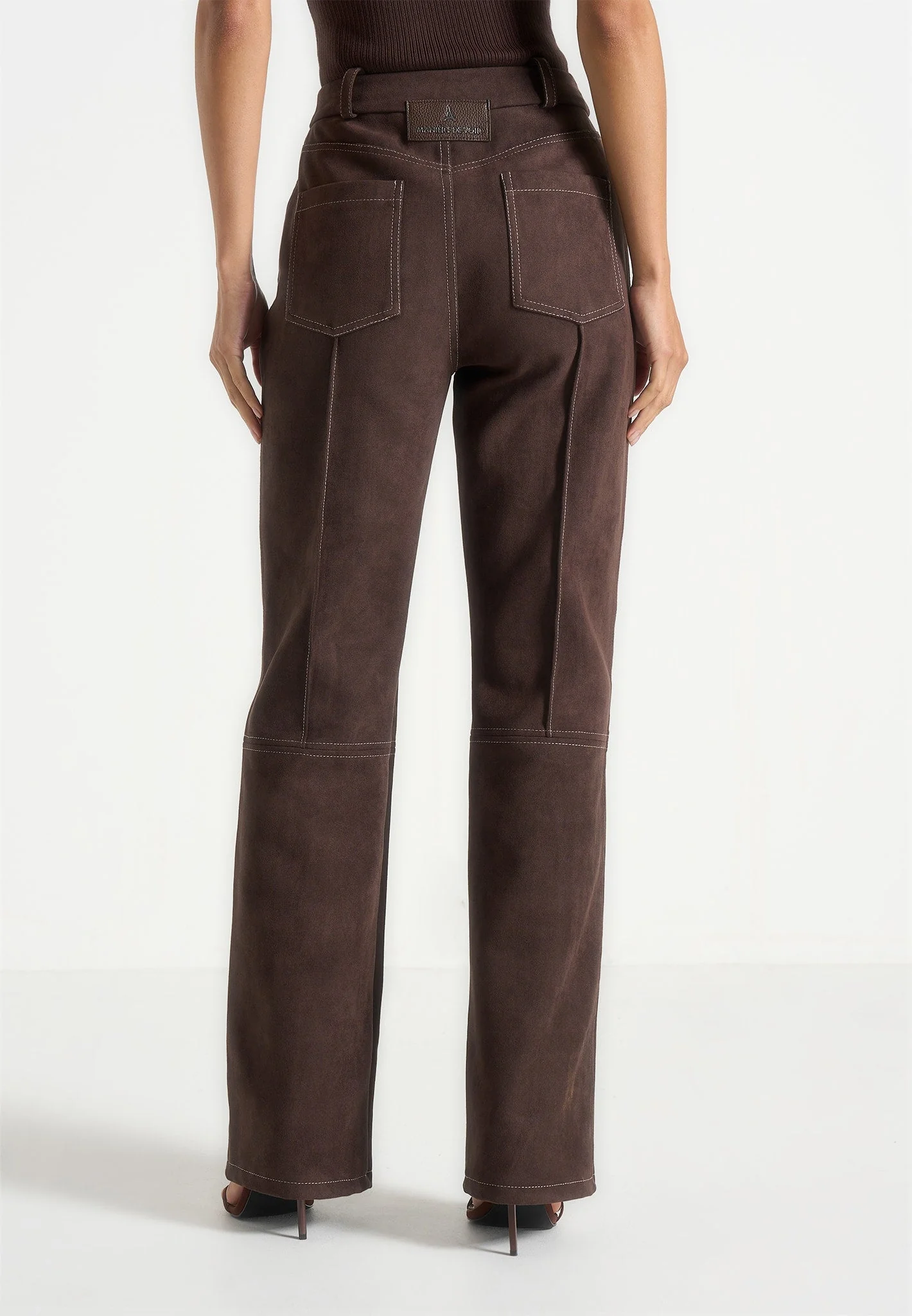 Kalie - Suede Trousers- Brown - Image 6
