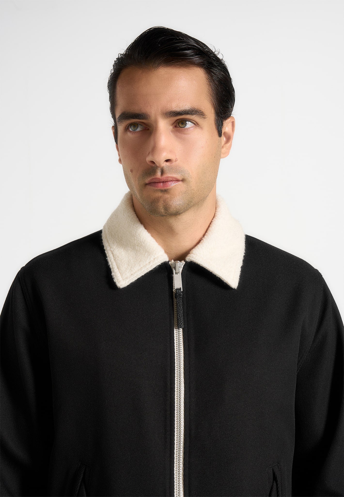 Keith - Twill Contrast Jacket - Black - Image 2