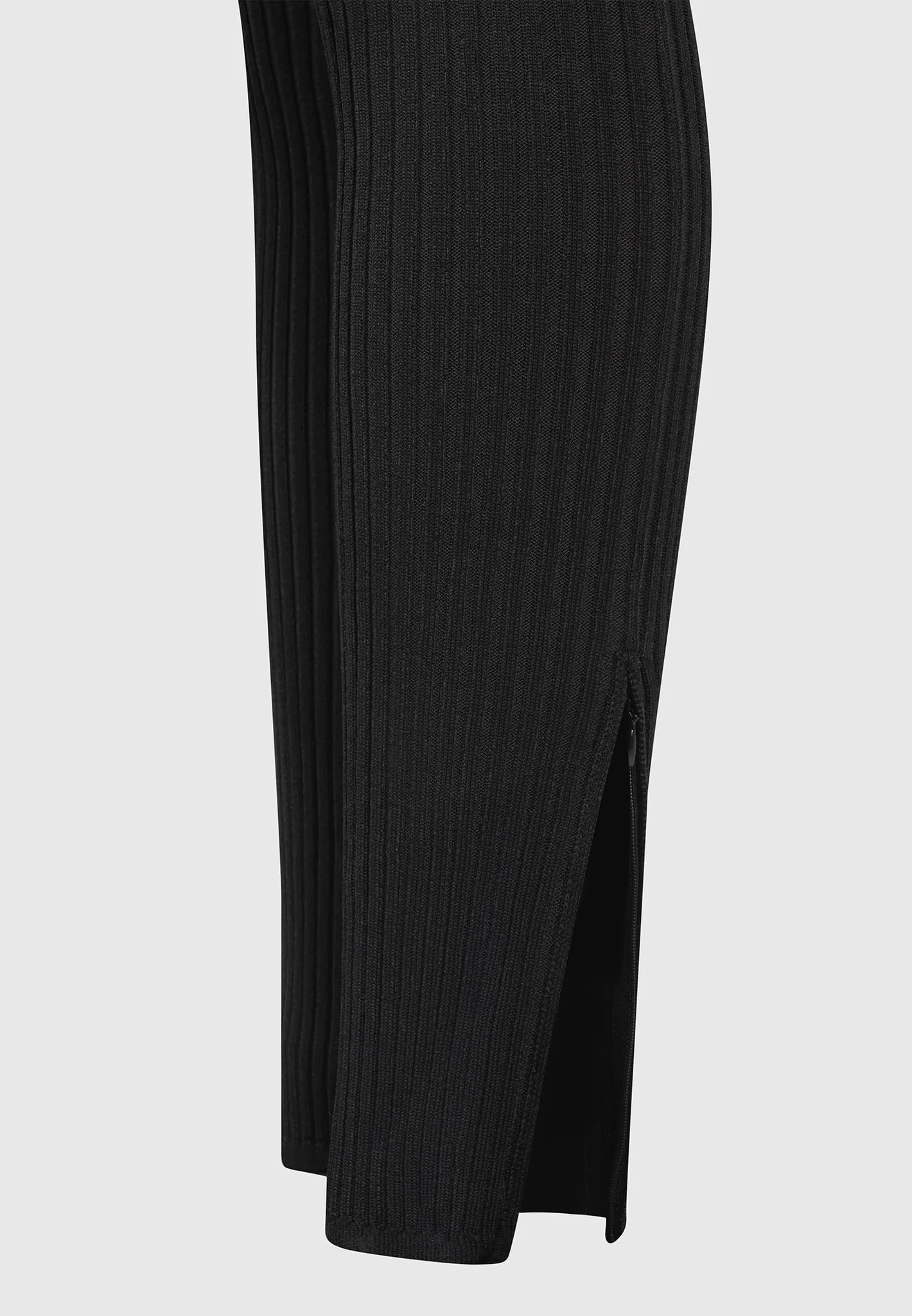 Knitted Two Tone Jumpsuit with Belt - Black - Image 10