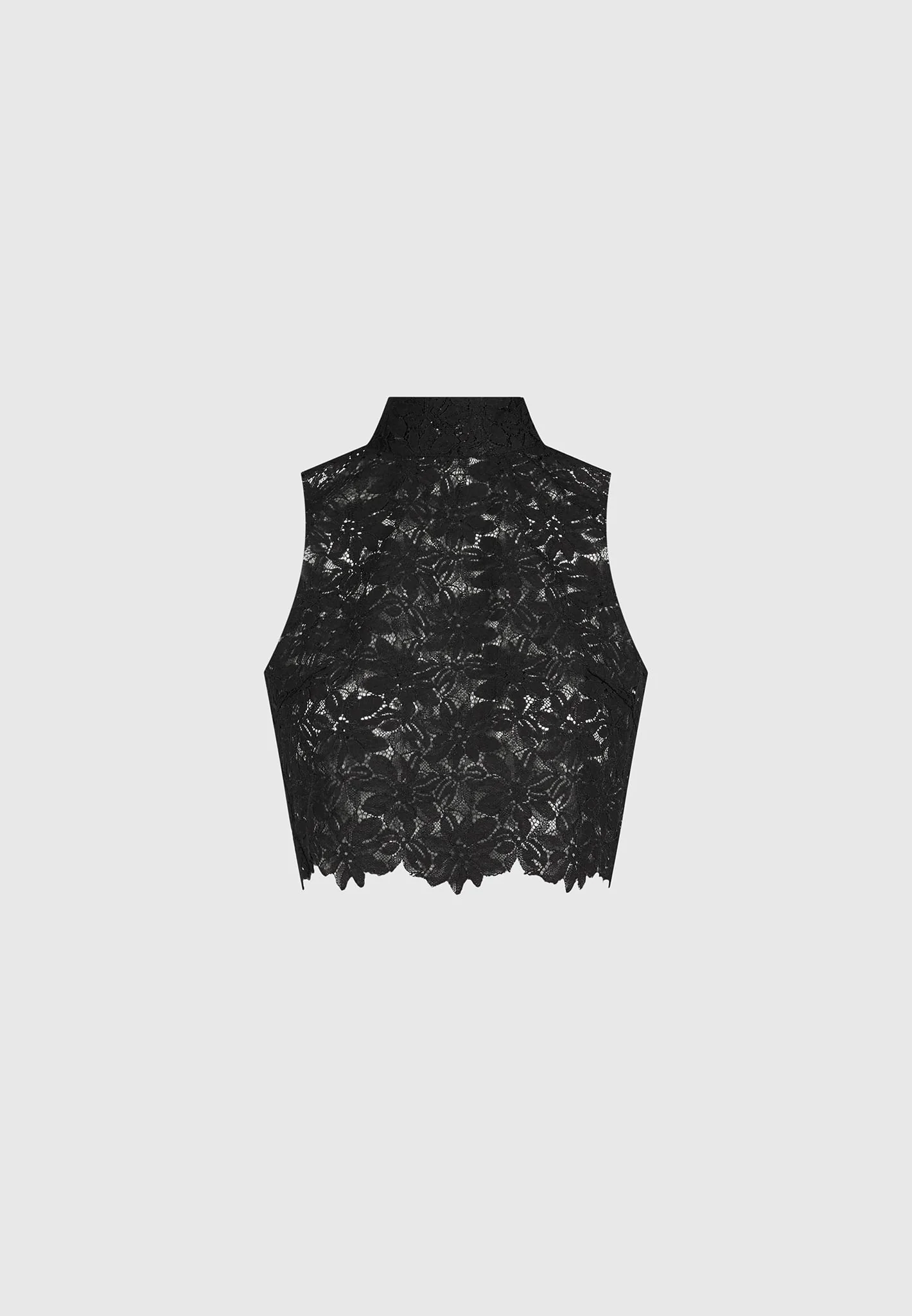 Lace Open Back Top - Black - Image 4