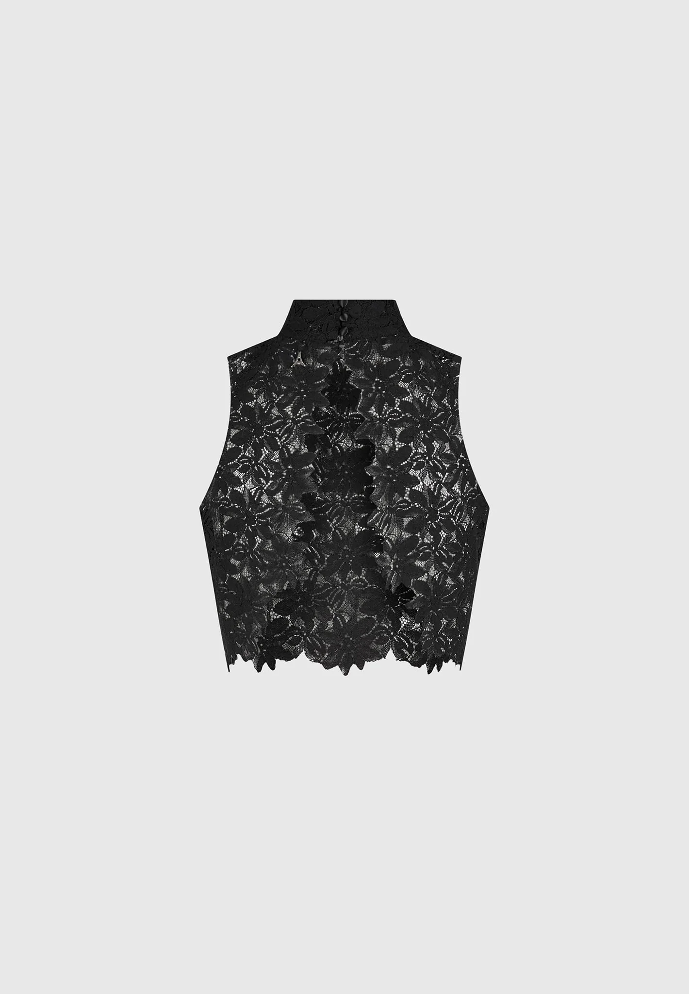 Lace Open Back Top - Black - Image 8