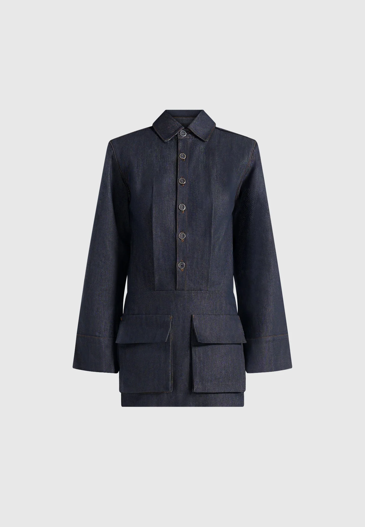 Laure - Cargo Shirt Mini Dress - Indigo - Image 6
