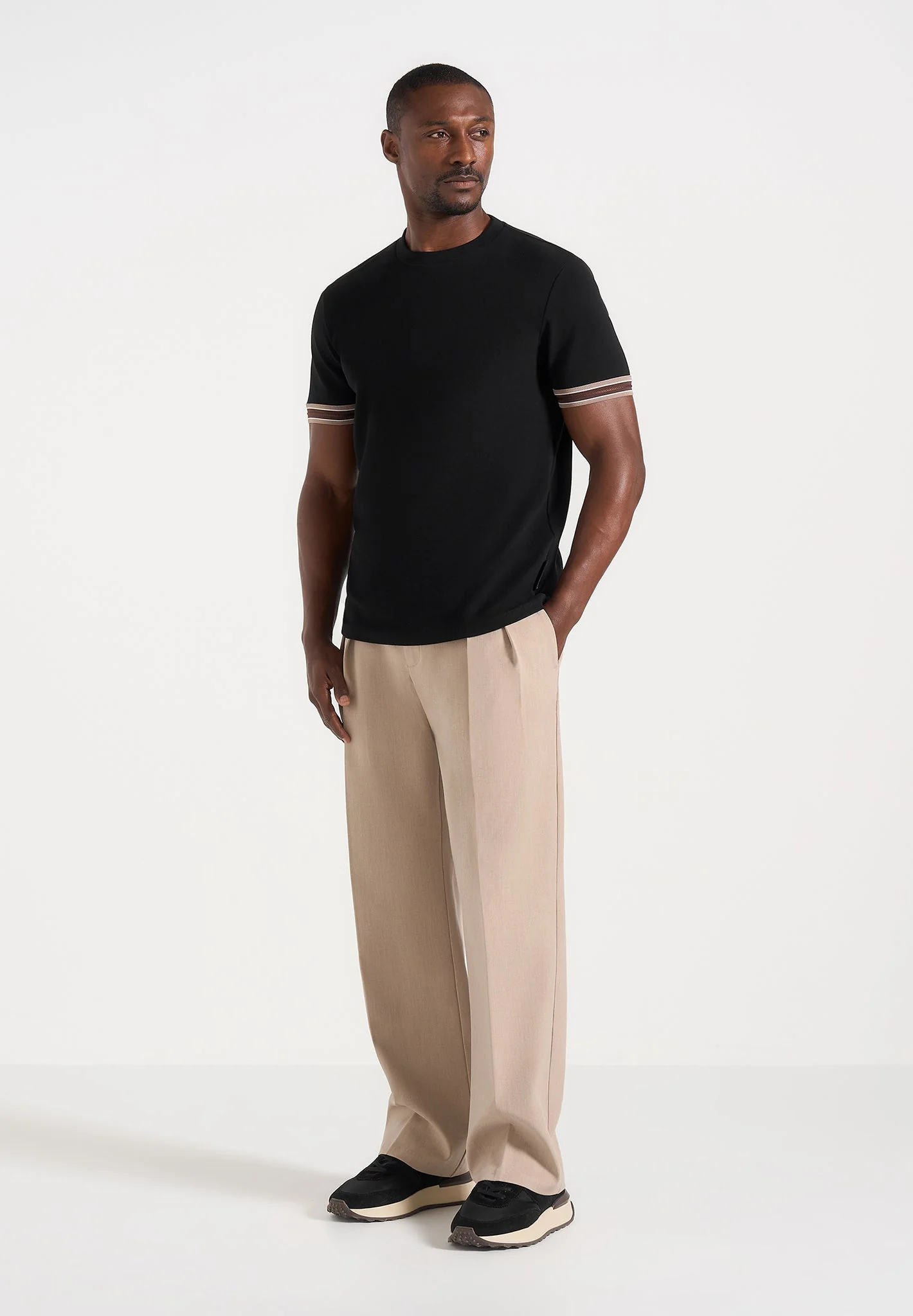 Layton - Taped Cotton T-Shirt - Black - Image 2