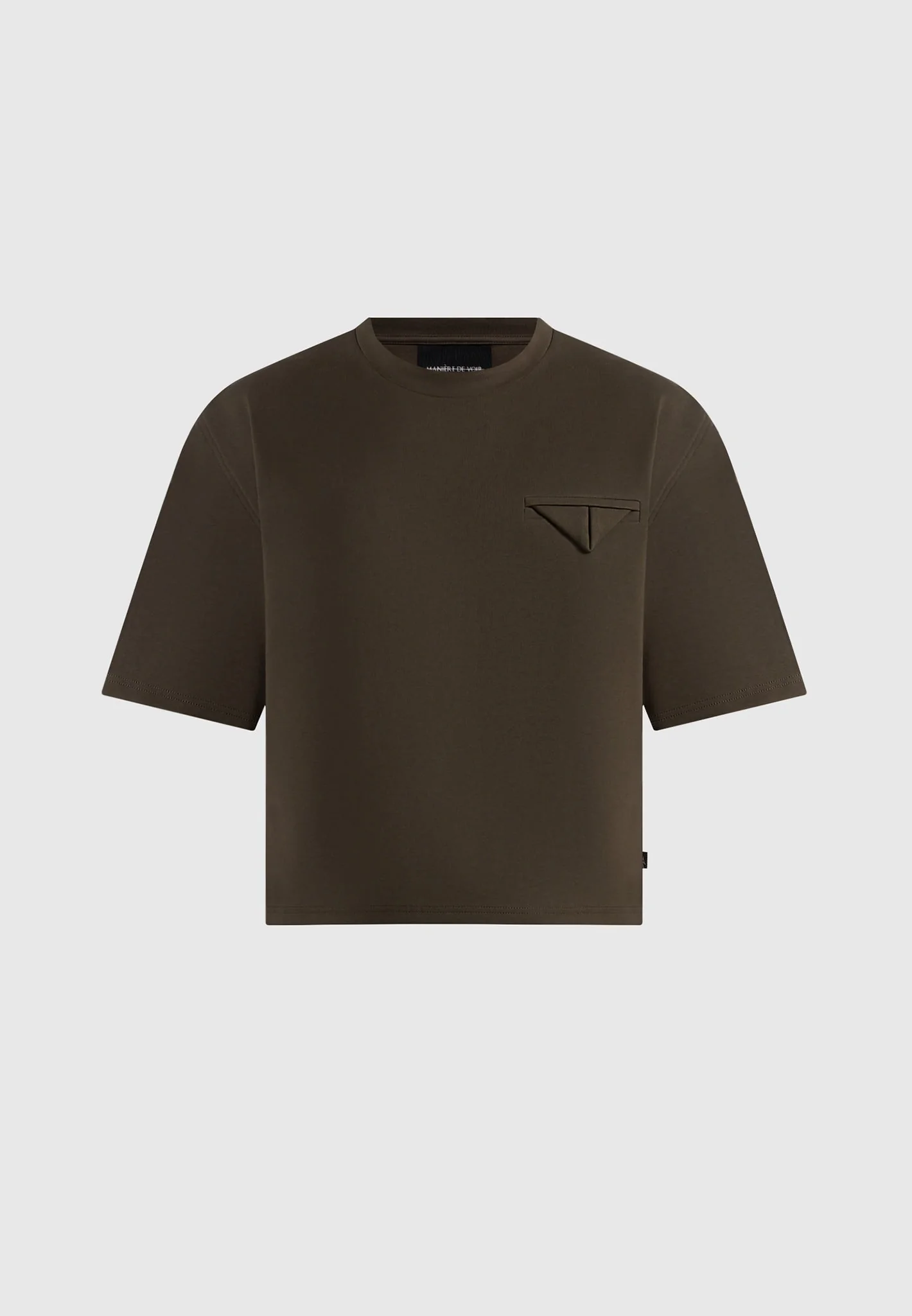 Leon - Boxy Cropped T-Shirt - Olive - Image 5