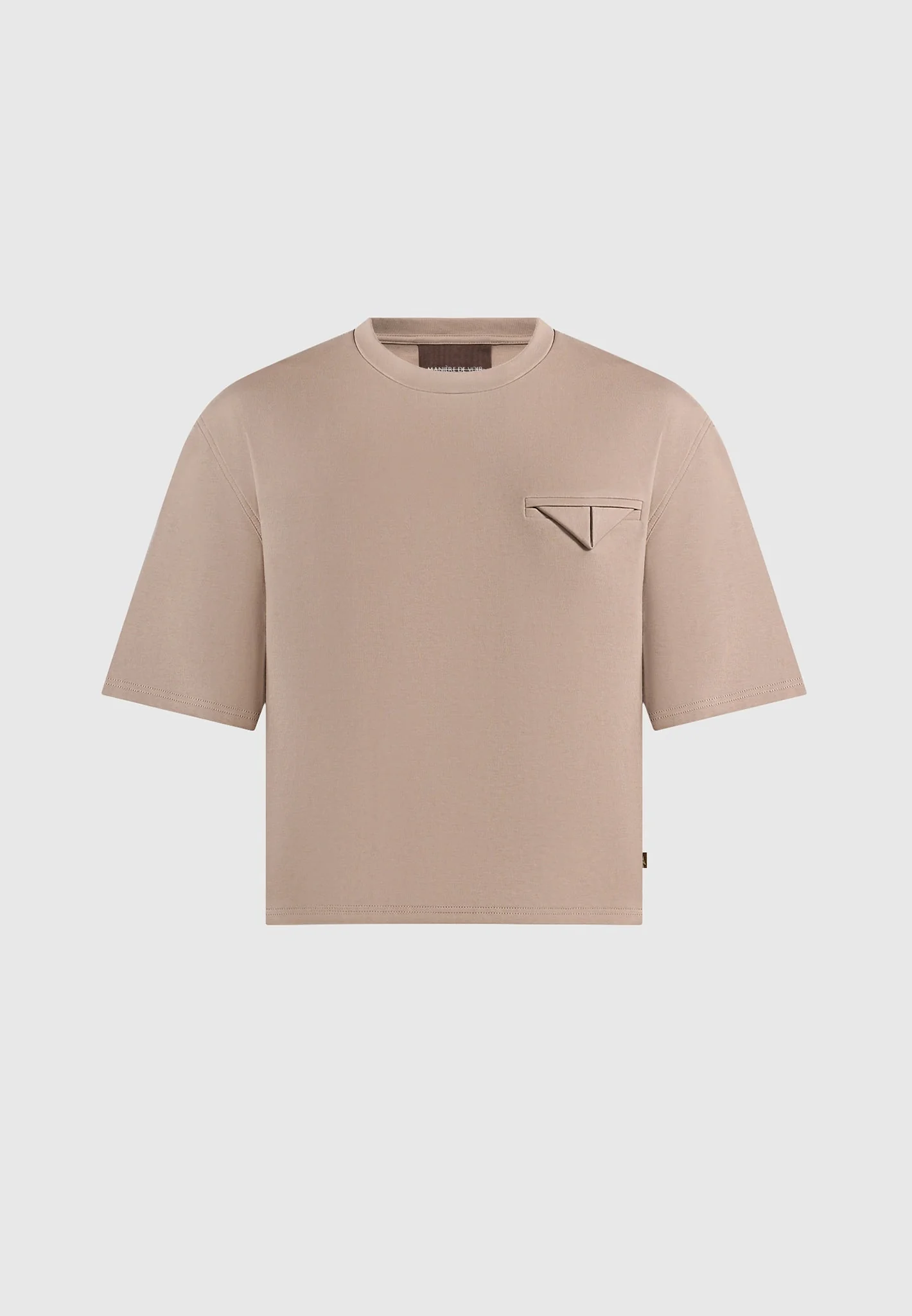Leon - Boxy Cropped T-Shirt - Taupe - Image 5