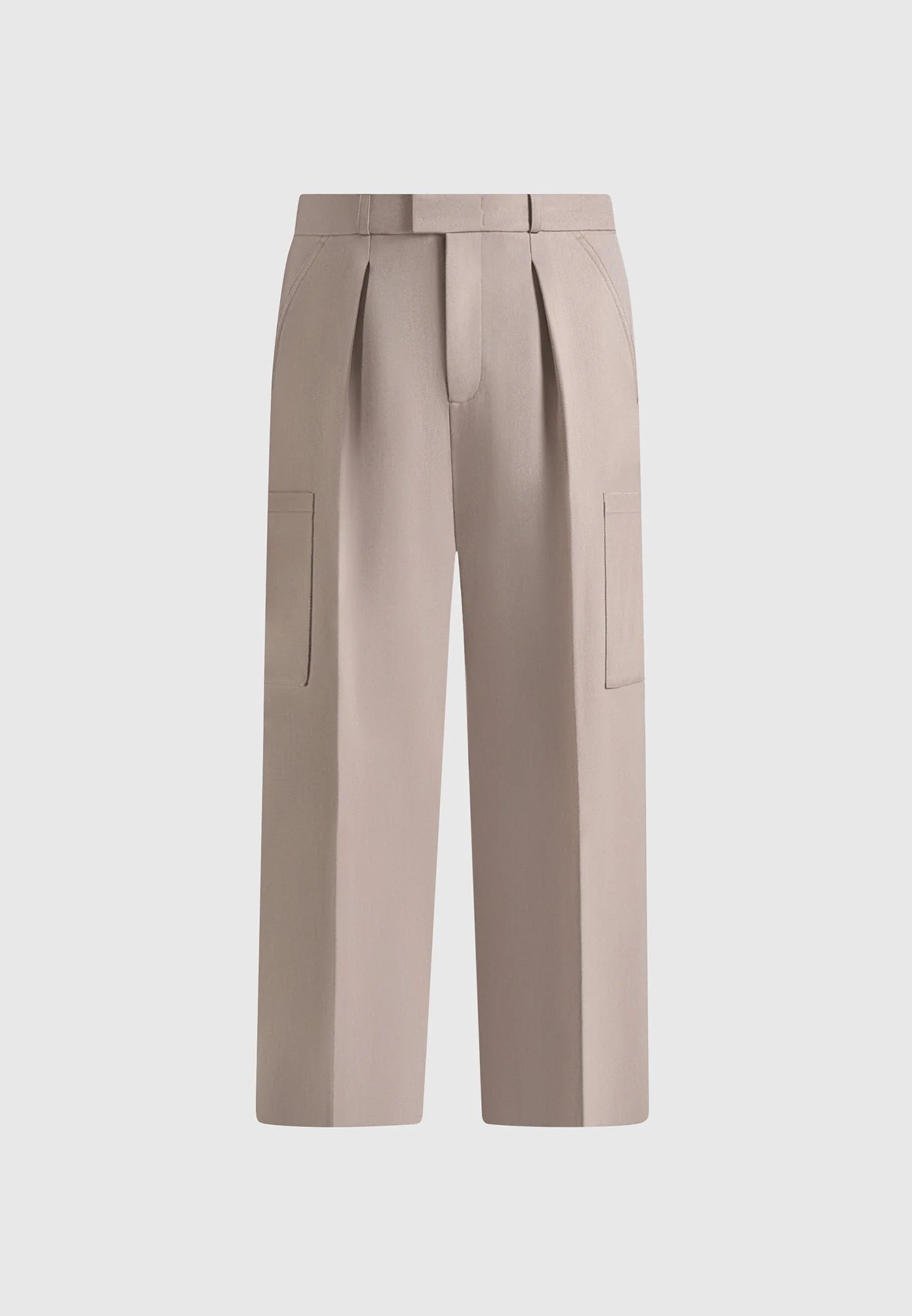 Luca - Relaxed Fit Pleated Pocket Trousers - Mushroom - Image 7
