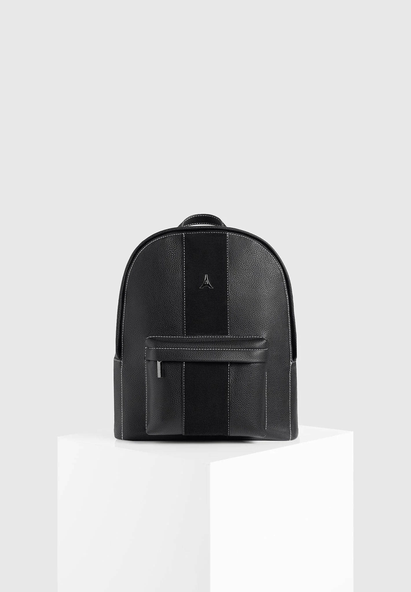 Lyon - Suede Panel Backpack - Black