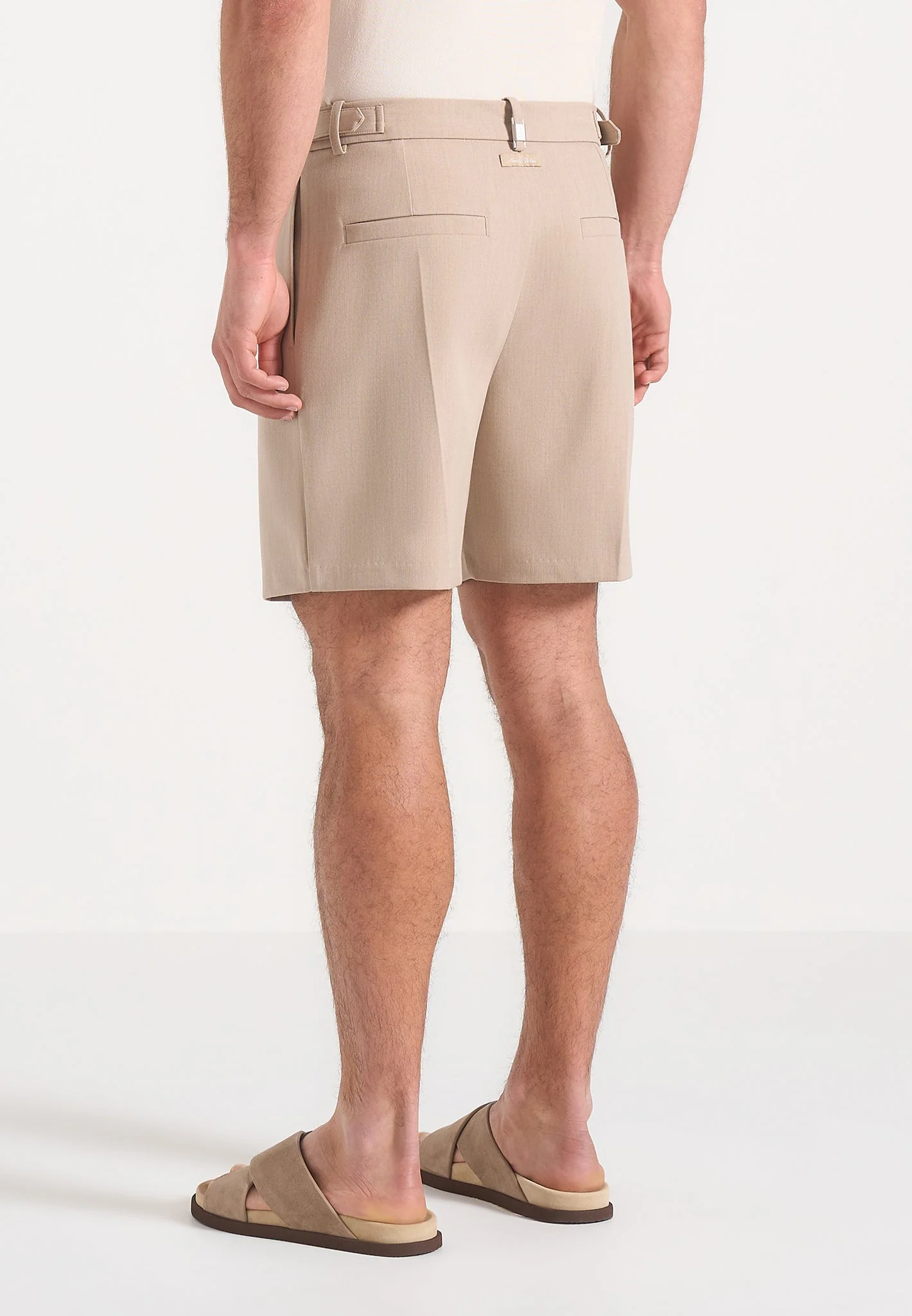 Marin - Tailored Pleated Shorts - Beige - Image 3