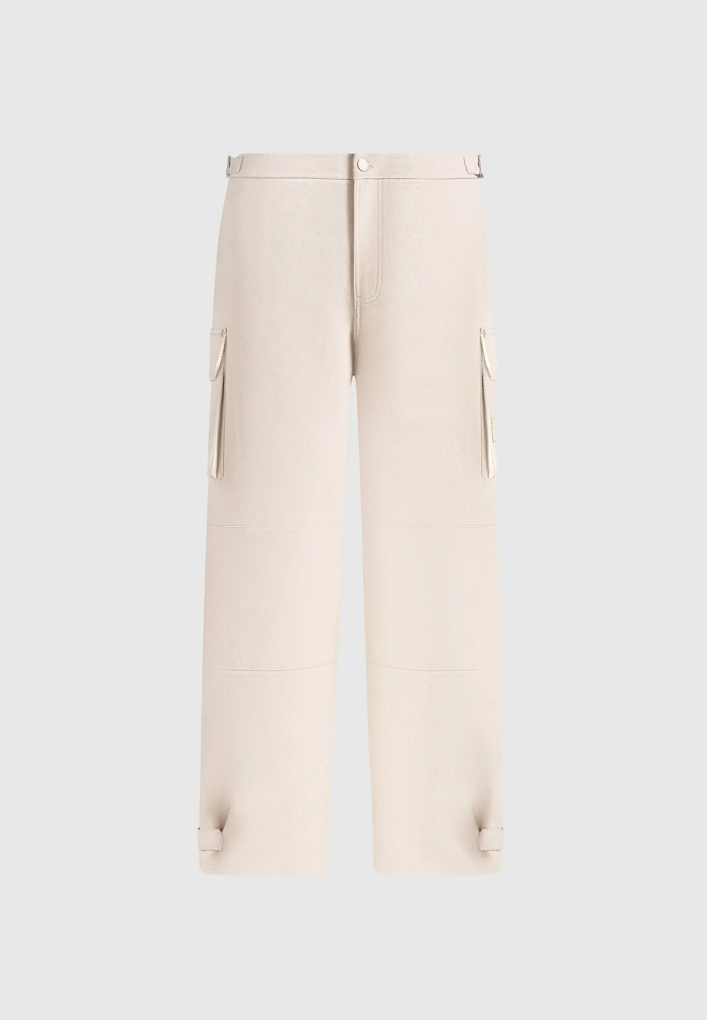 Mathis - Twill Signature Wide Leg Cargo Trousers - Beige - Image 8