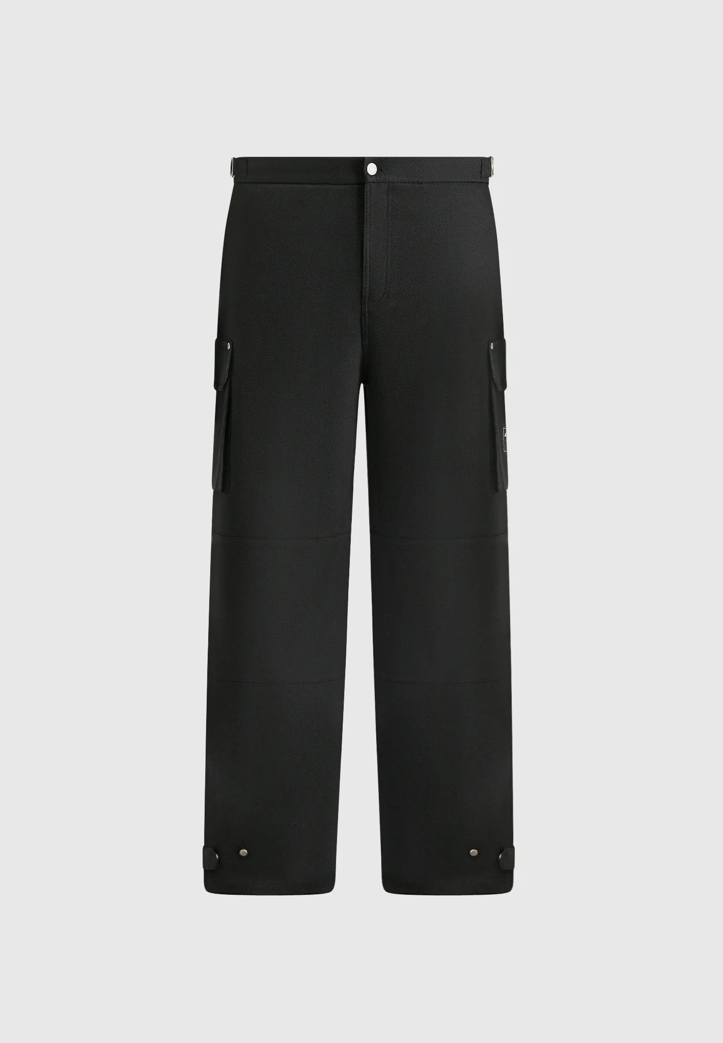 Mathis - Twill Signature Wide Leg Cargo Trousers - Black - Image 7