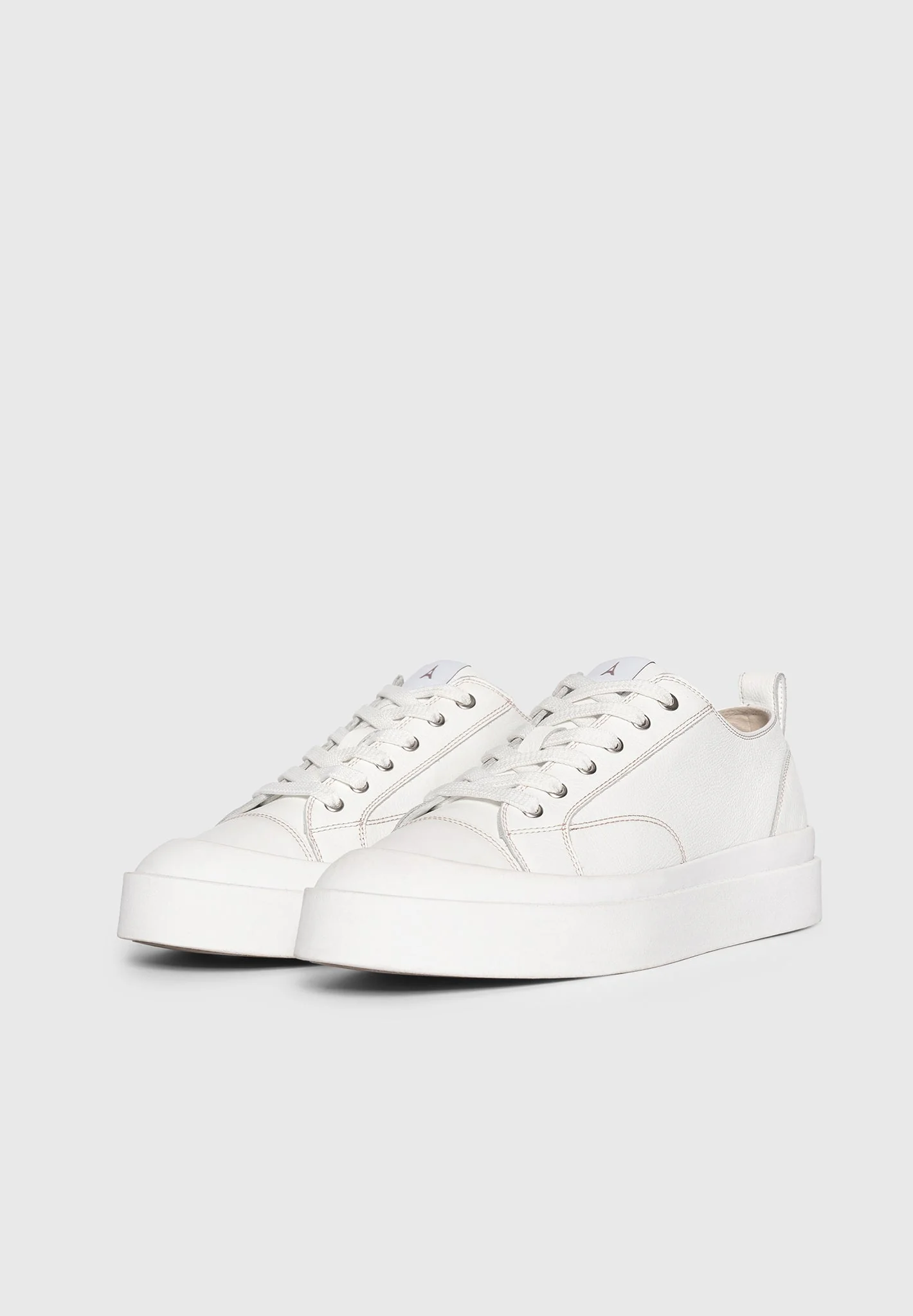 Men's  Vienna - Leather Contrast Stitch Sneakers - White - Image 6