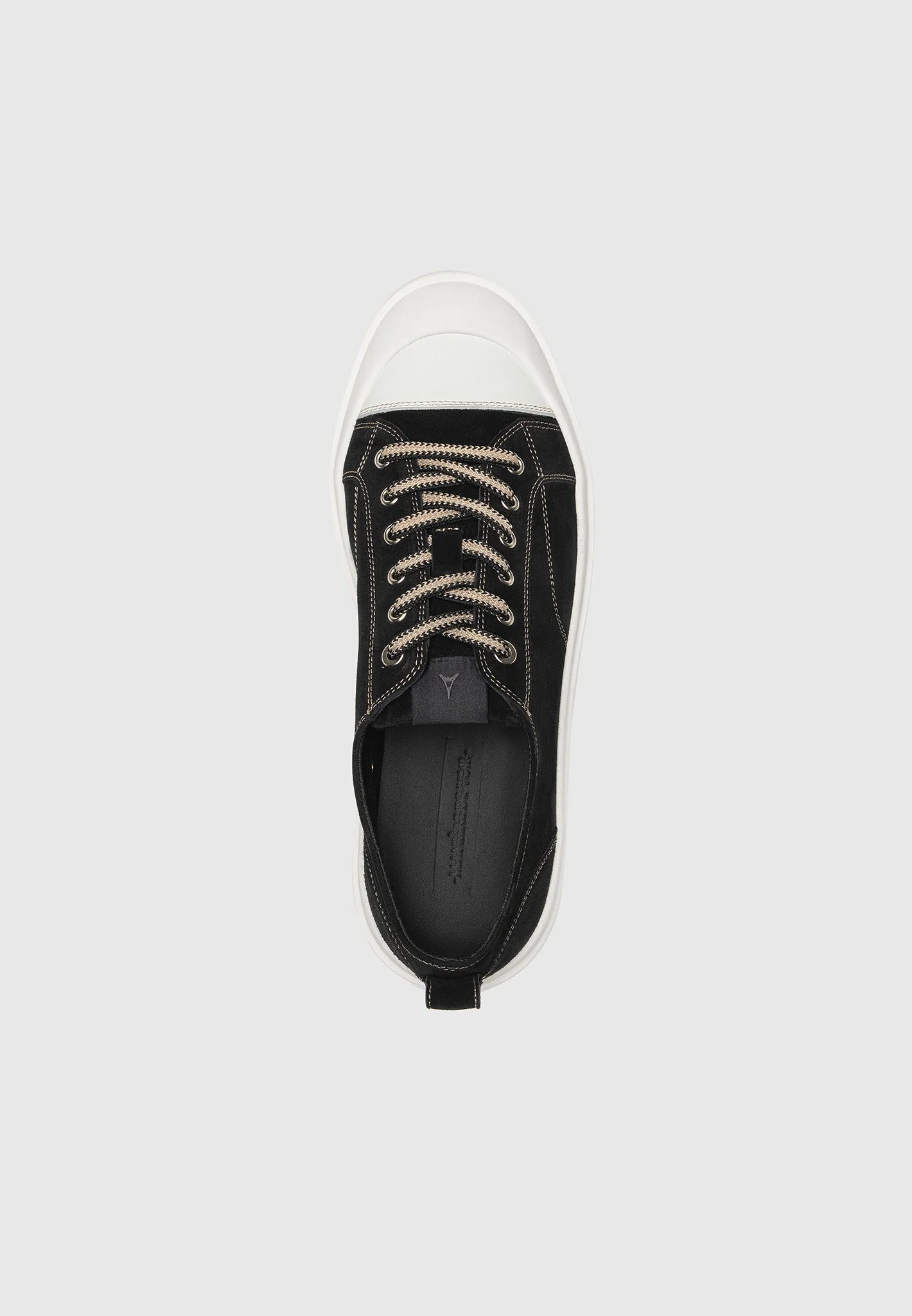 Men's Vienna - Suede Contrast Stitch Sneaker - Black - Image 9