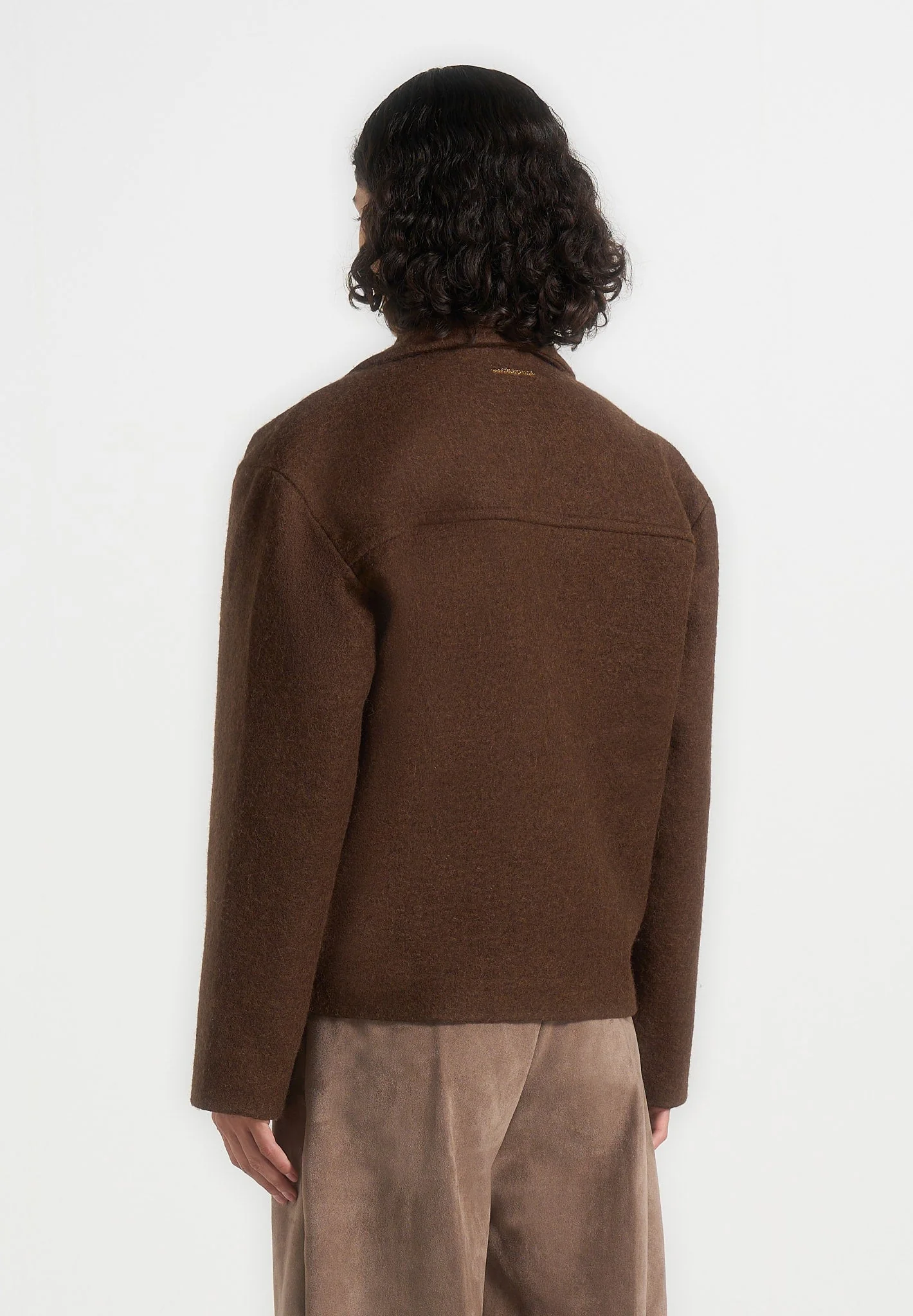 Mika - Unisex Double Breasted Jacket - Brown - Image 7