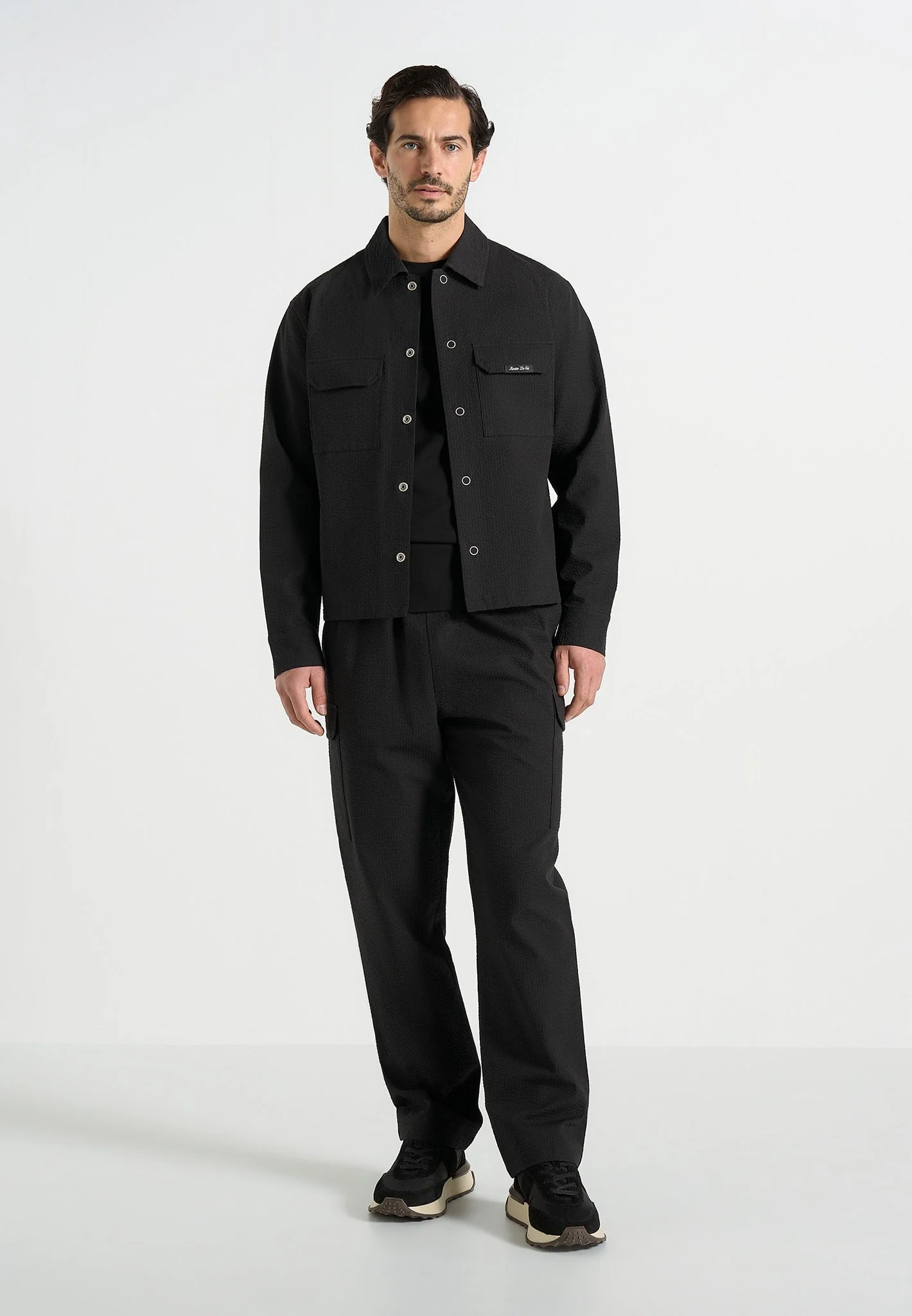 Milo - Textured Cargo Jacket - Black - Image 2