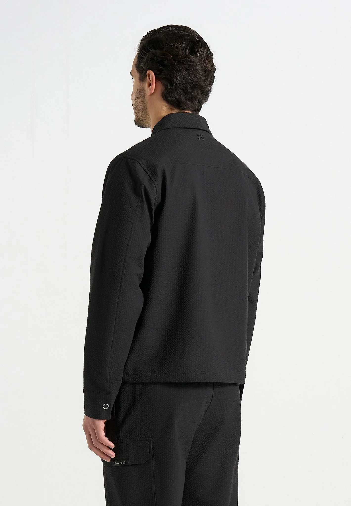 Milo - Textured Cargo Jacket - Black - Image 4