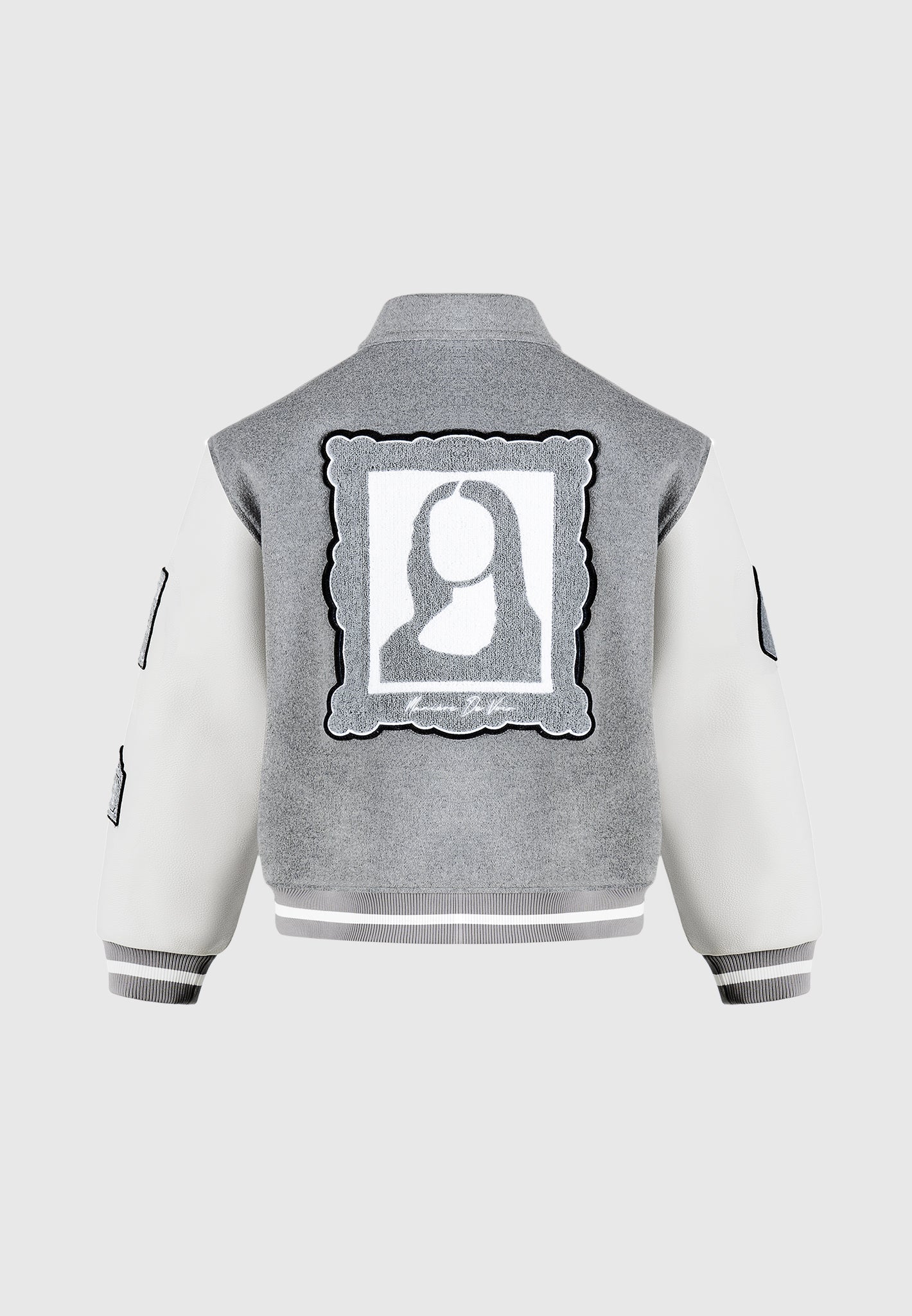 Mona Lisa - Wool Blend Varsity Jacket - Grey - Image 10