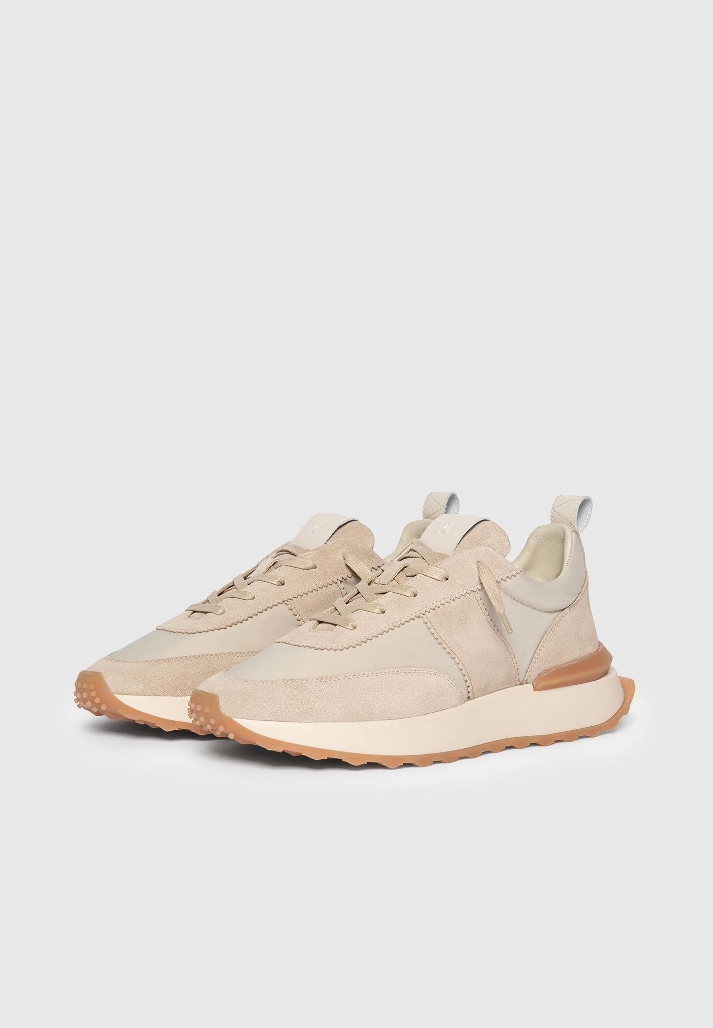 Monaco - Suede and Nylon Runner - Cream - Image 5