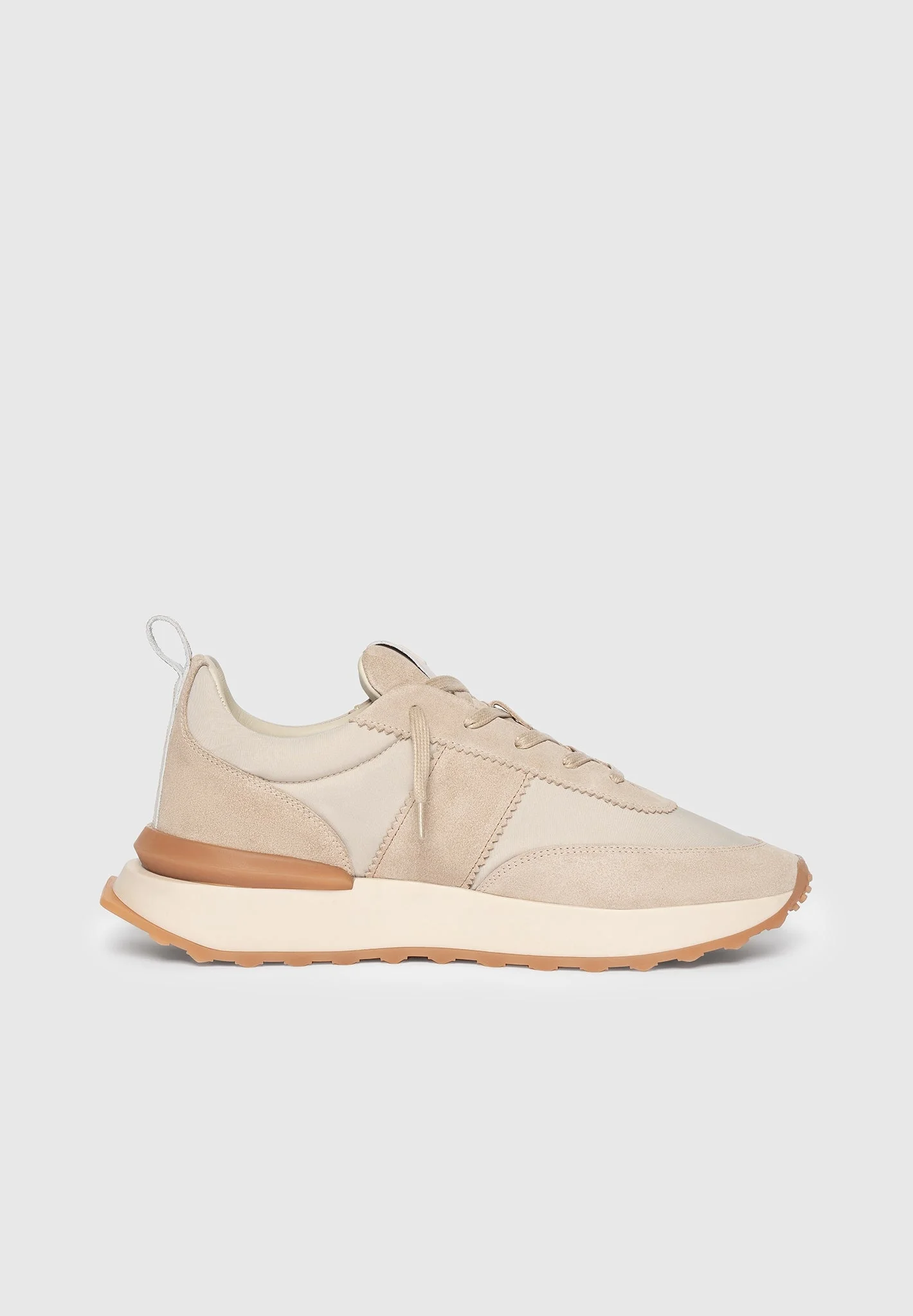 Monaco - Suede and Nylon Runner - Cream - Image 6