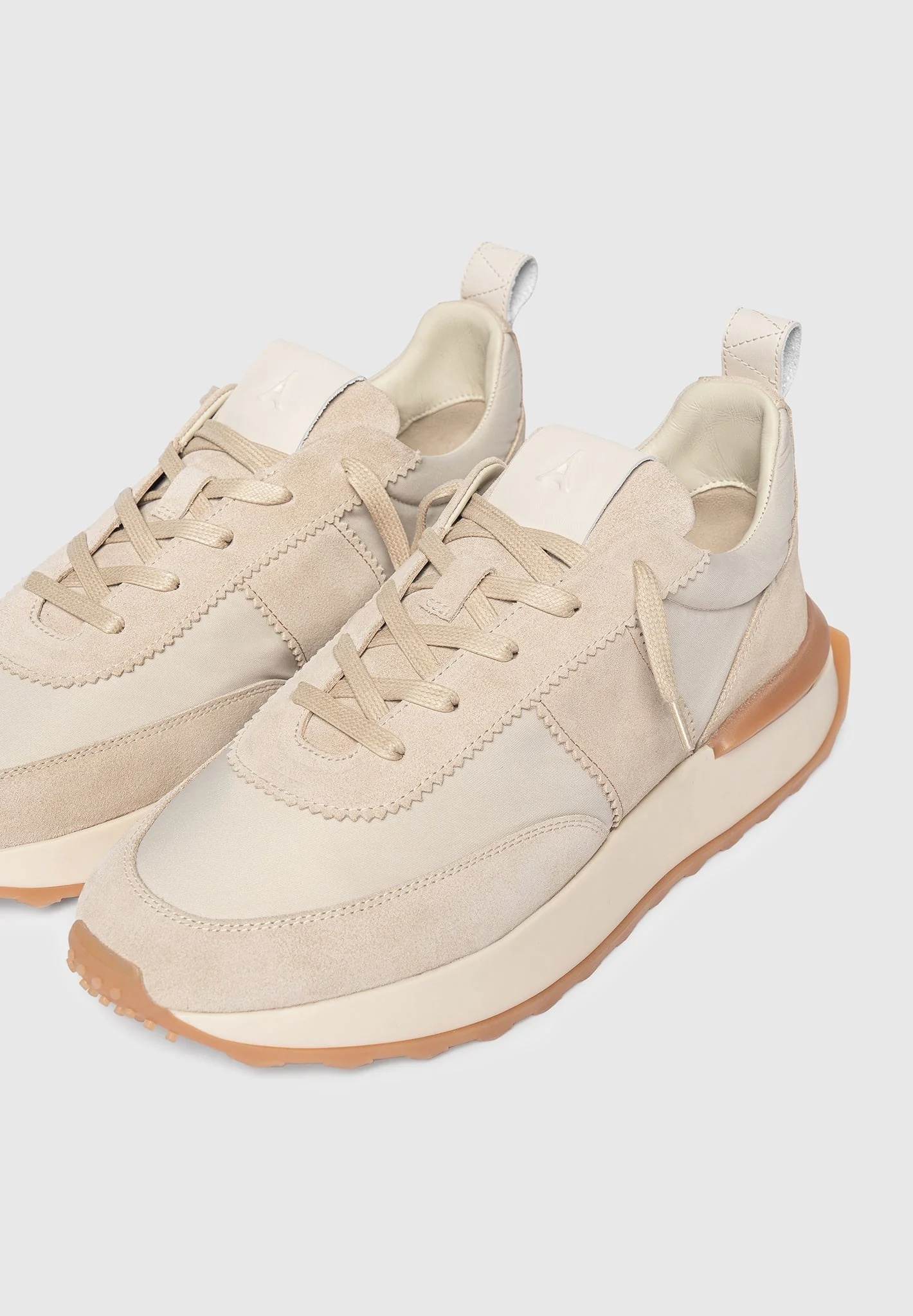 Monaco - Suede and Nylon Runner - Cream - Image 8