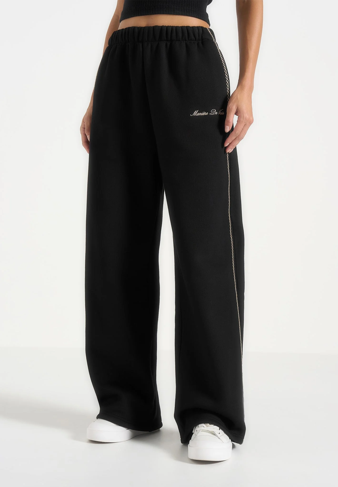 Morgan - Unisex Whipstitch Regular Joggers - Black - Image 3