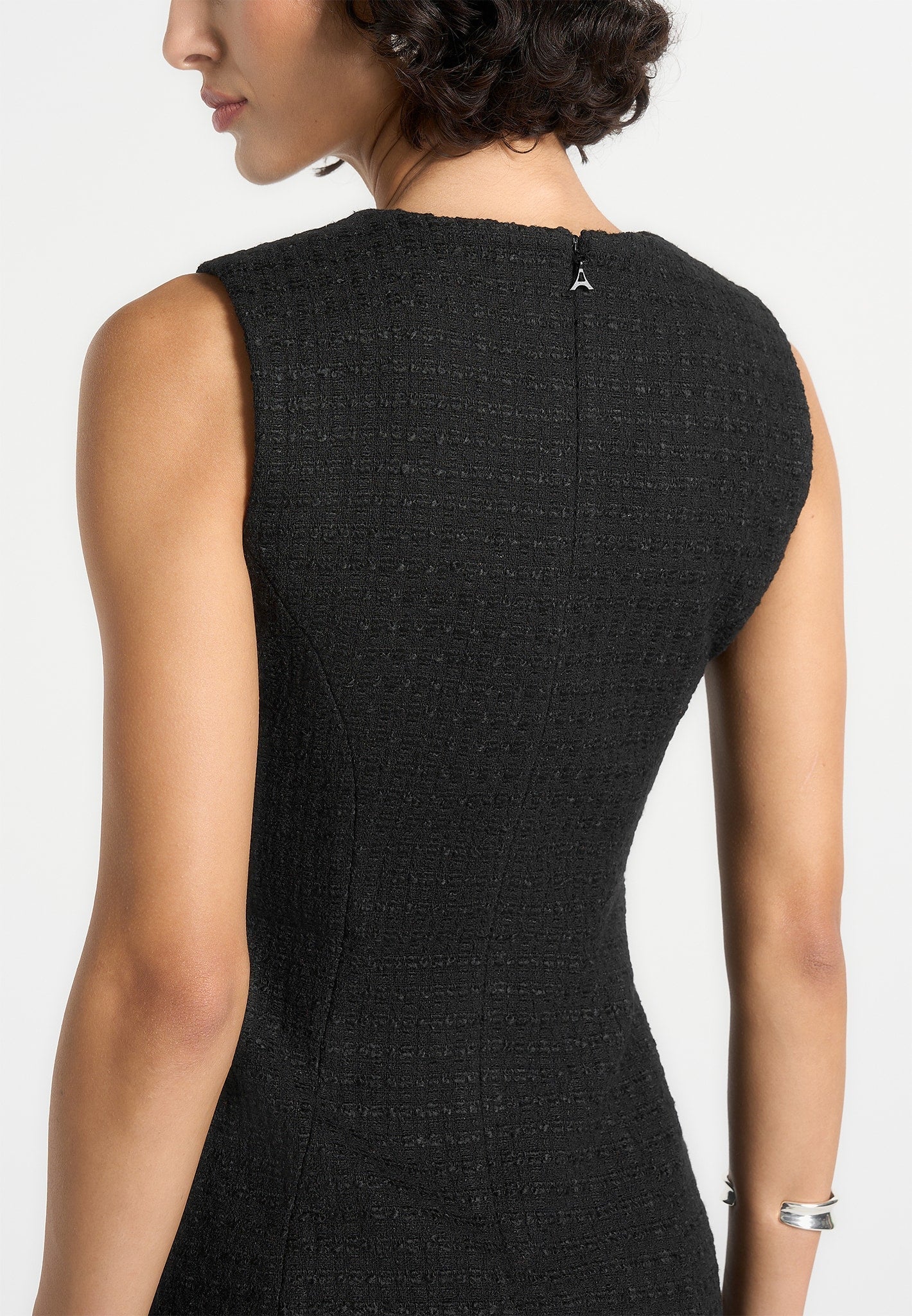 Nadine - Tweed Mini Dress - Black - Image 6