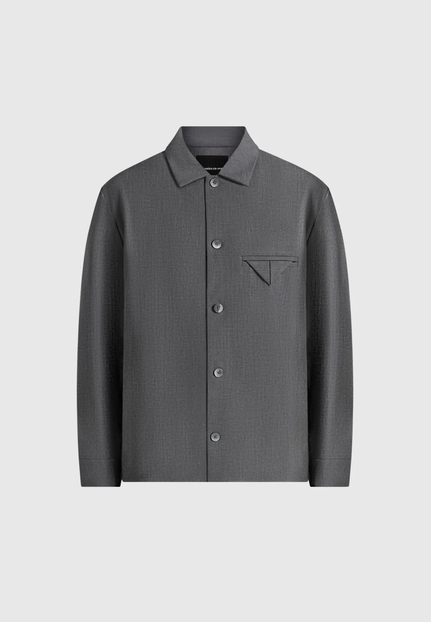 Leo - Hatched Tailored Overshirt - Grey - Image 6