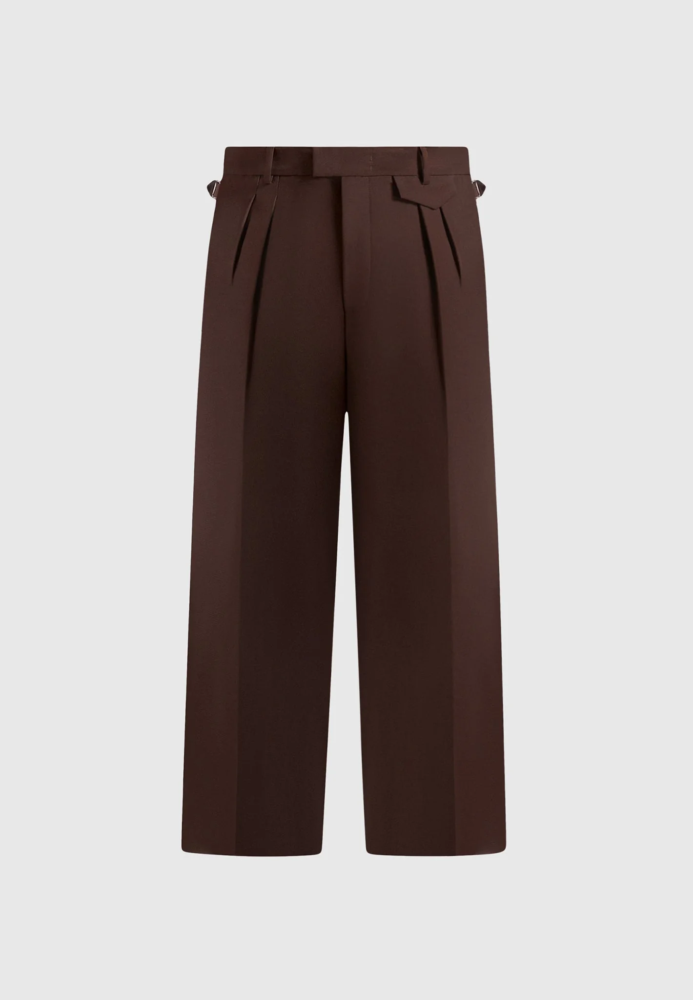 Pierre - Twin Pleat Tailored Trousers - Brown - Image 7