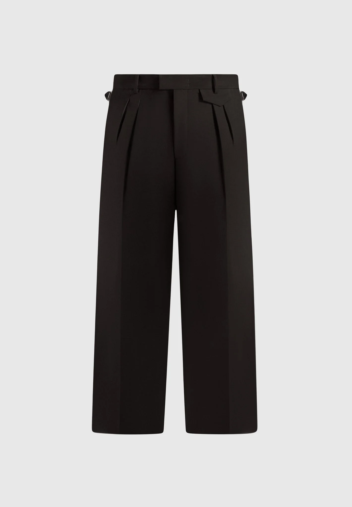 Pierre - Twin Pleat Tailored Trousers - Dark Brown - Image 6