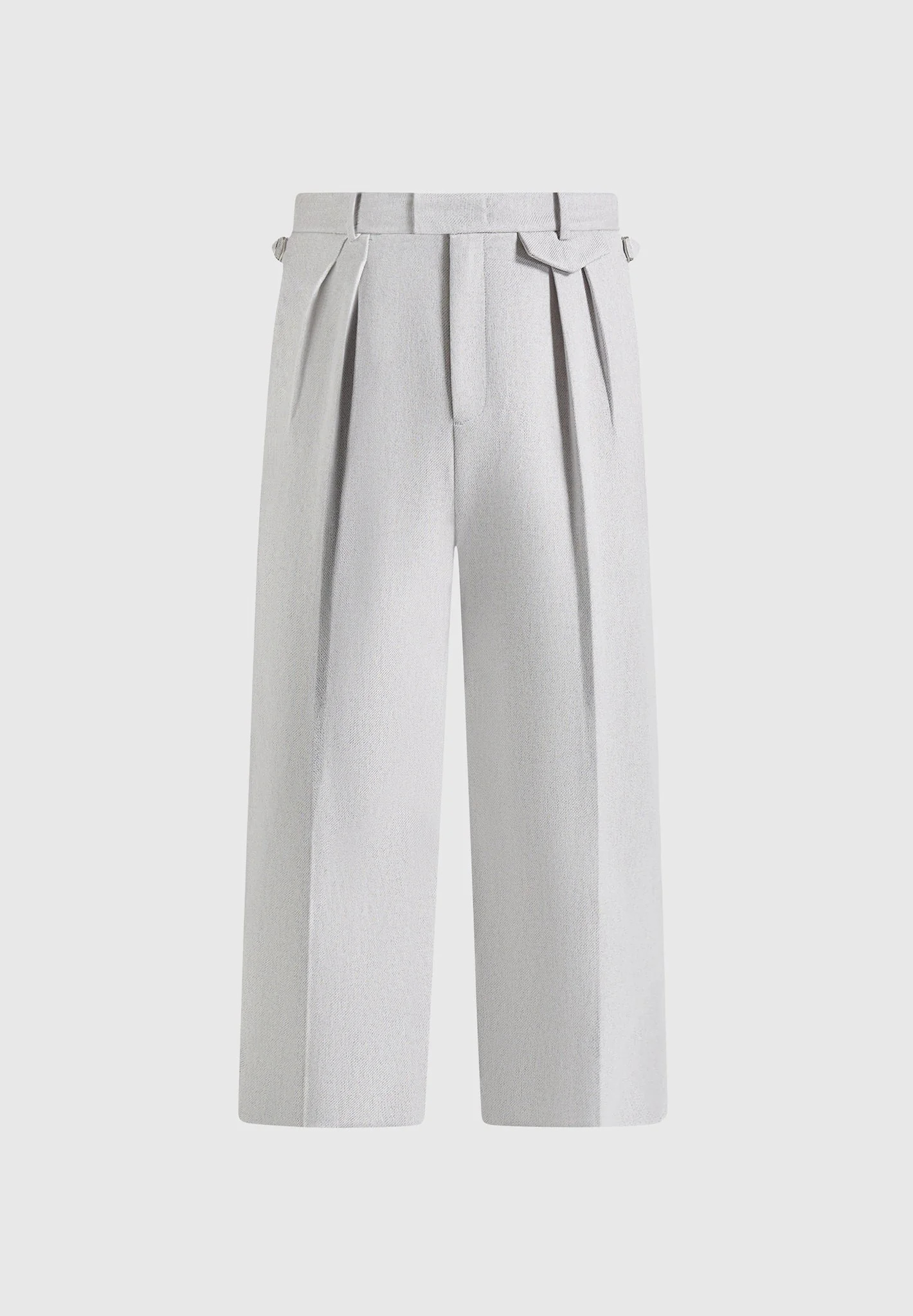 Pierre - Twin Pleat Tailored Trousers - Light Grey - Image 6