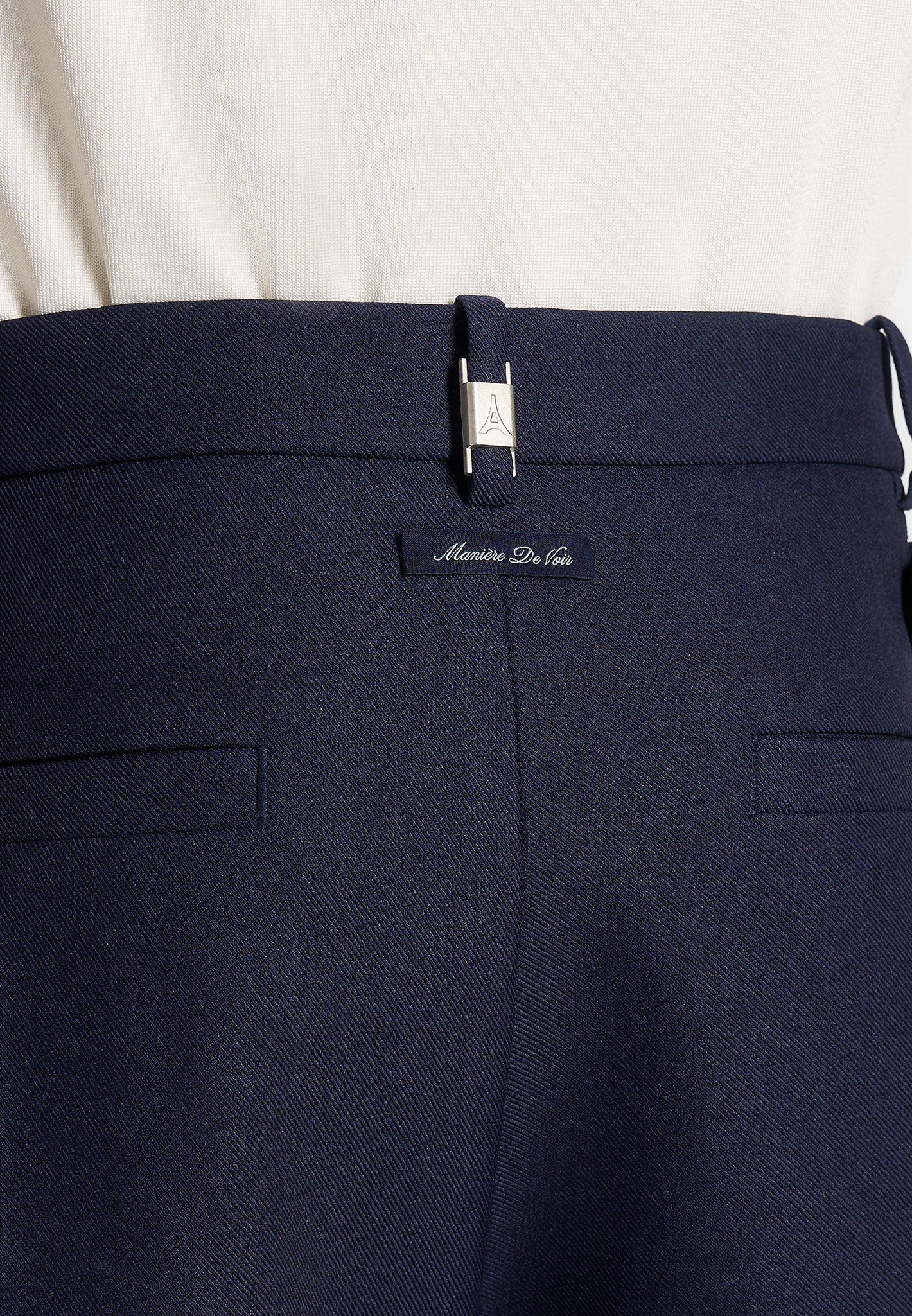 Pierre - Twin Pleat Tailored Trousers - Navy - Image 4