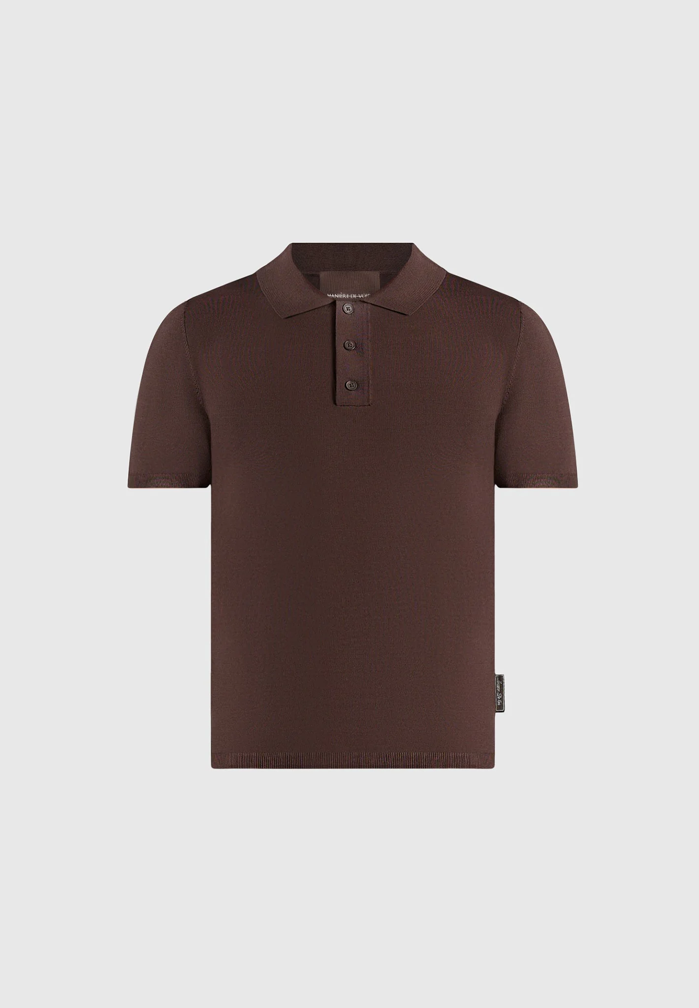 PL001 - Luxe Knitted Polo Top - Brown - Image 5