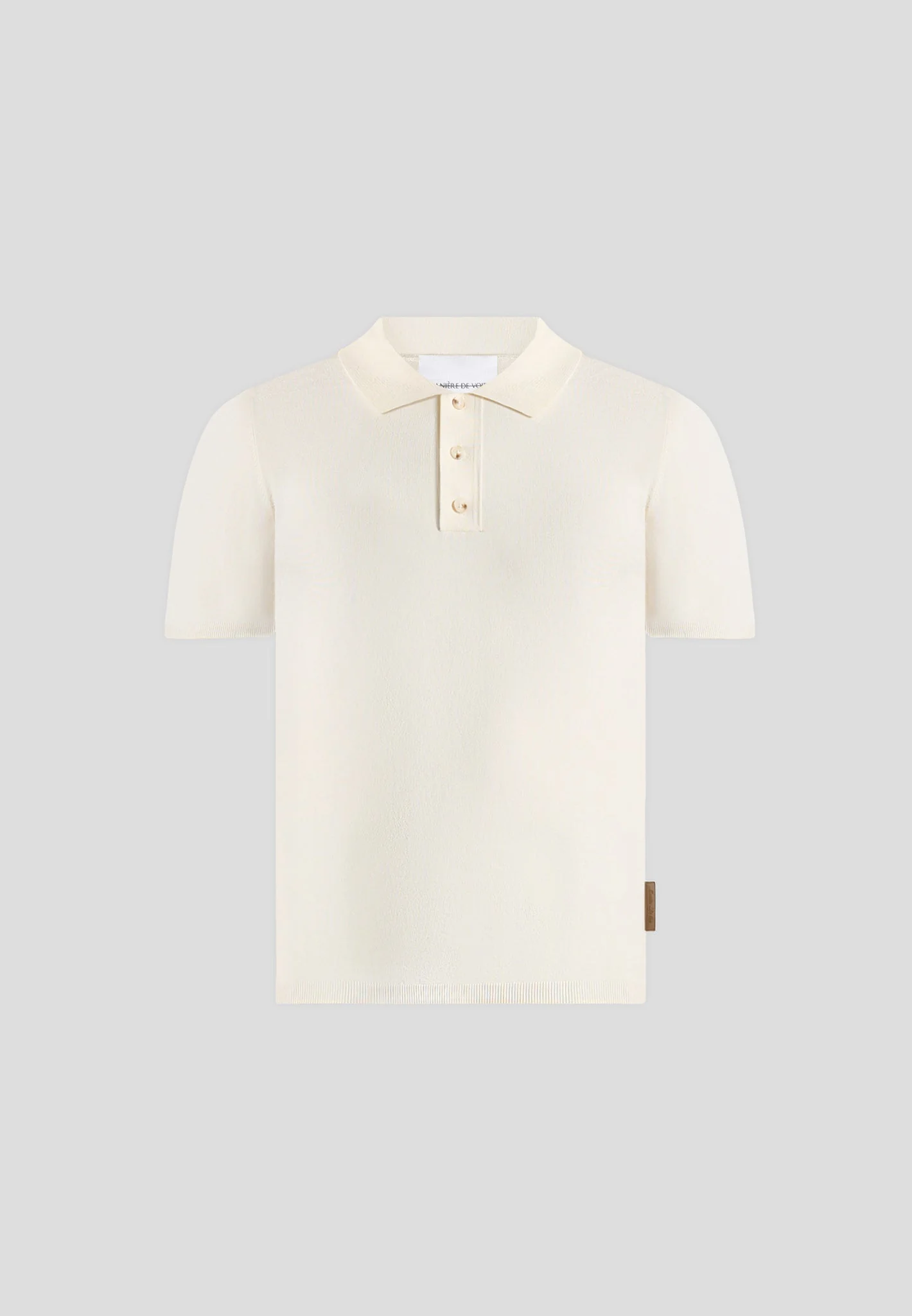 PL001 - Luxe Knitted Polo Top - Cream - Image 5