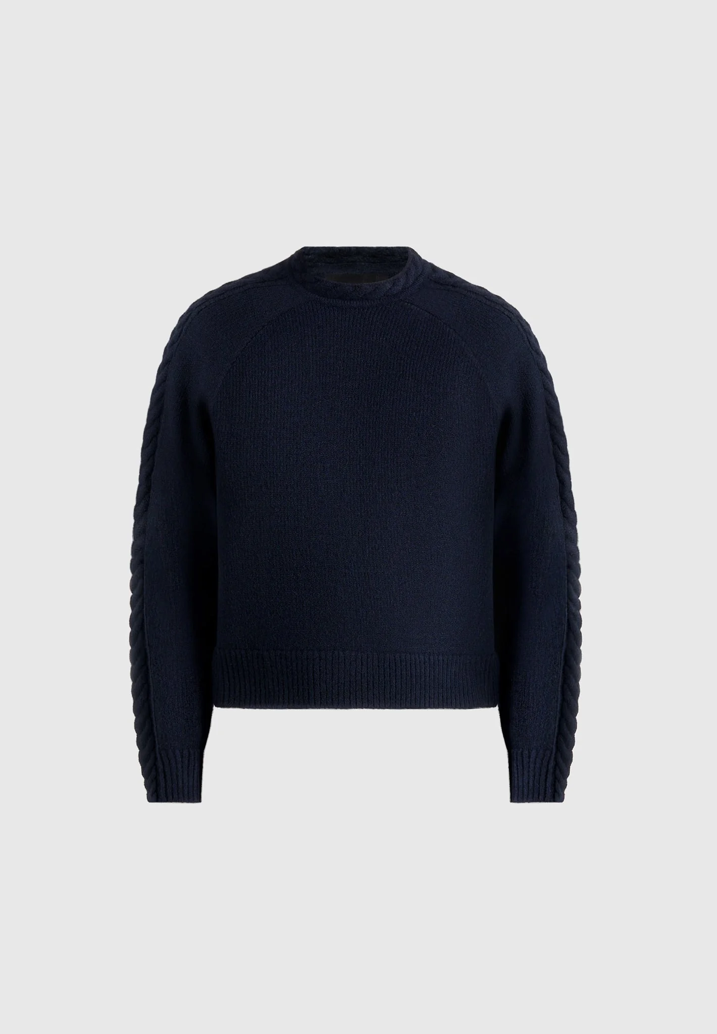 Raymond - Plait Detail Raglan Knit Sweater - Navy - Image 5