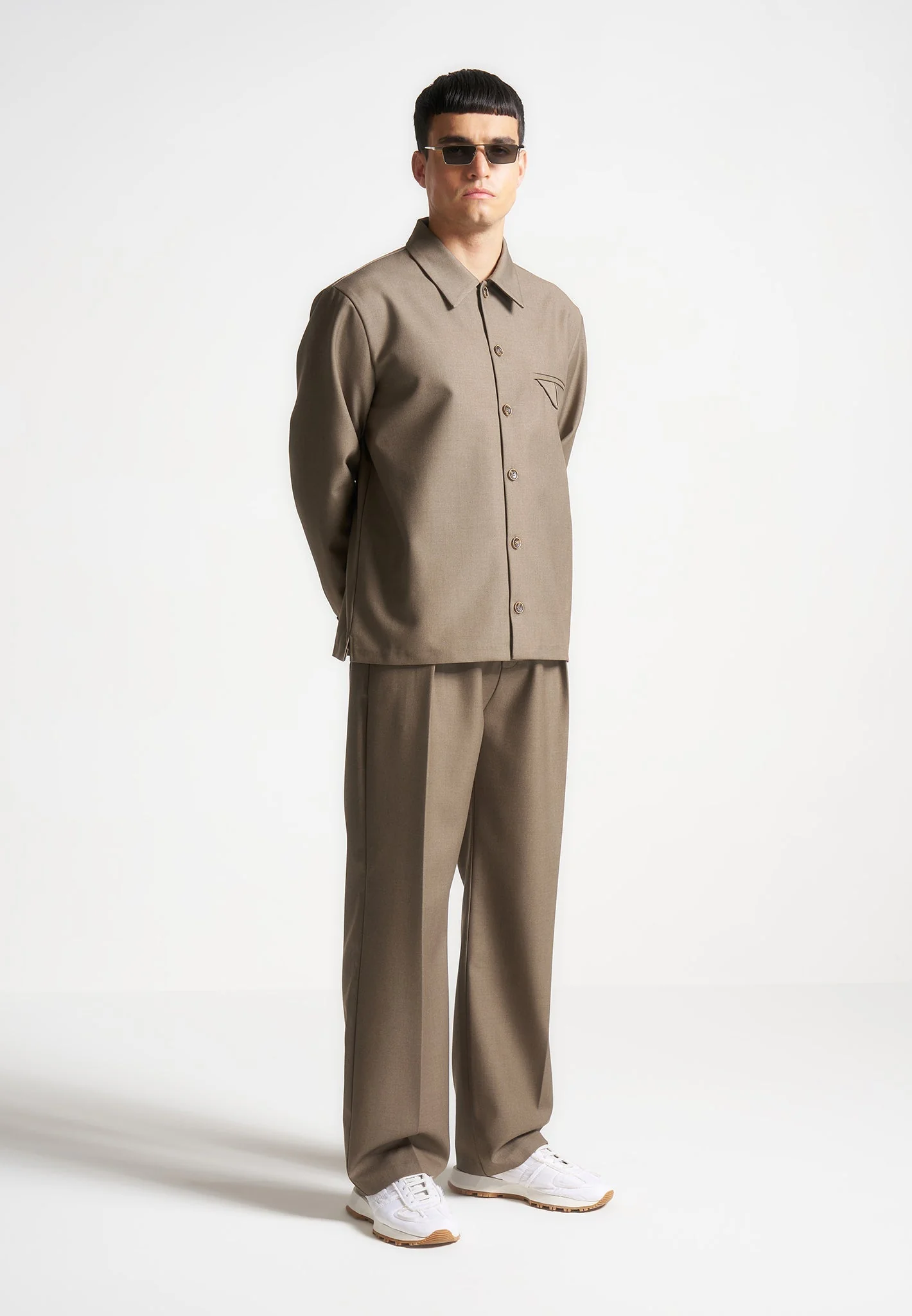 Dorian - Pleated Tailored Trousers - Khaki - Image 3