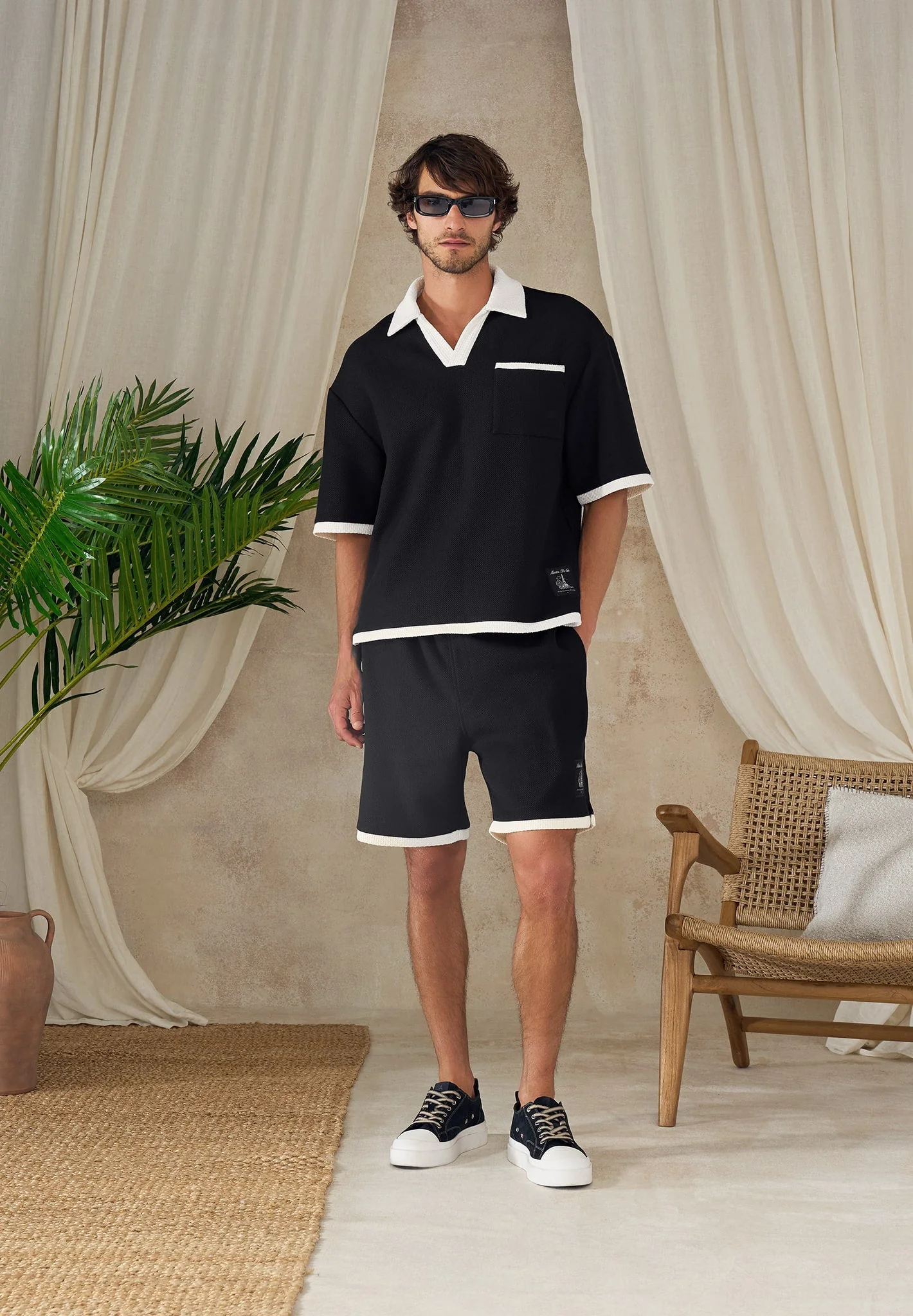 Reuben - Crochet Detail Shorts - Black - Image 5