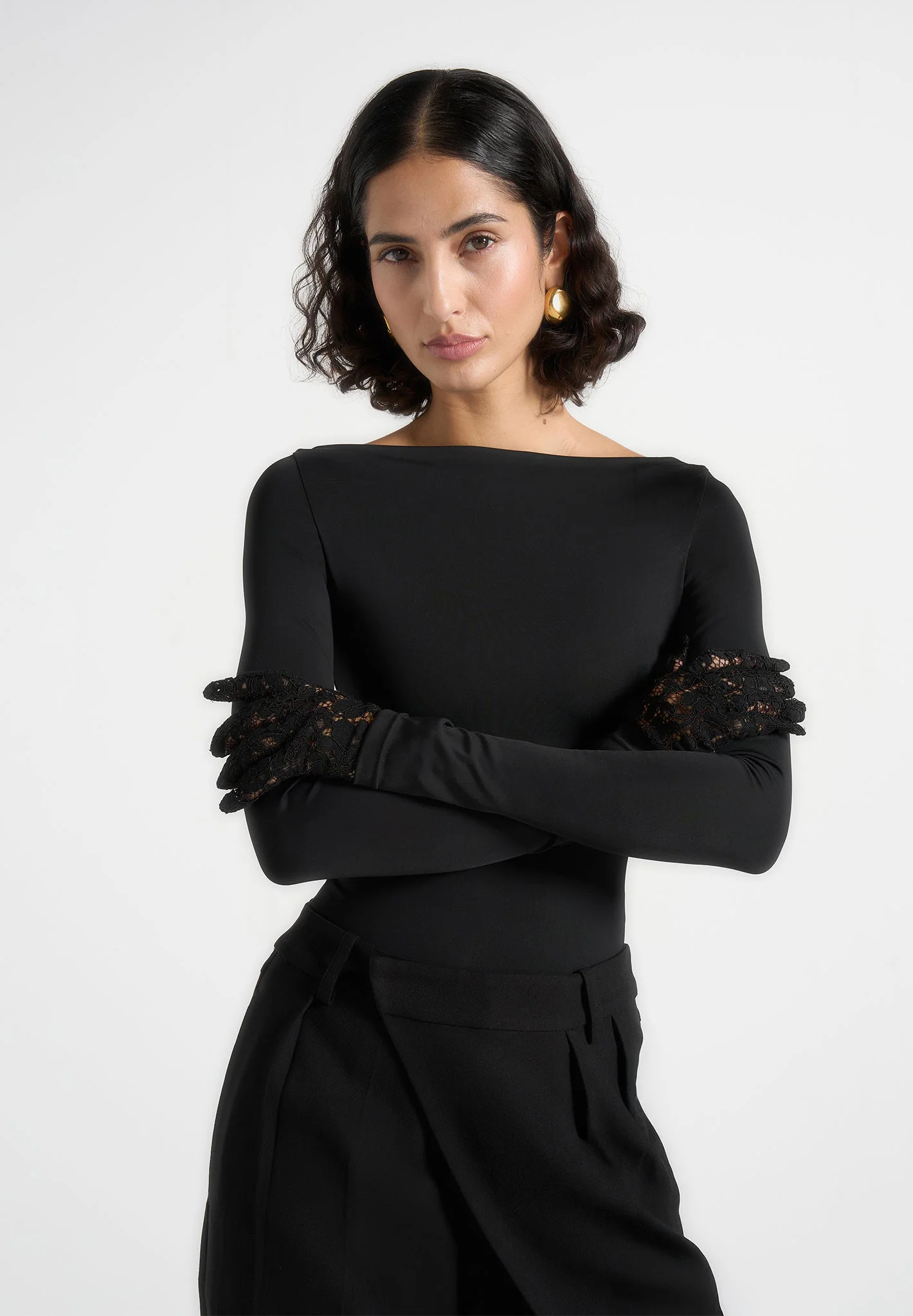 Rhea - Lace Gloves - Black - Image 2