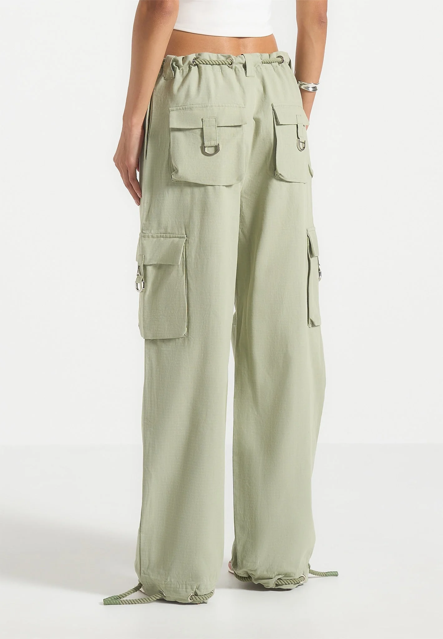 Rosa - Ripstop Parachute Cargo Pants - Sage - Image 4