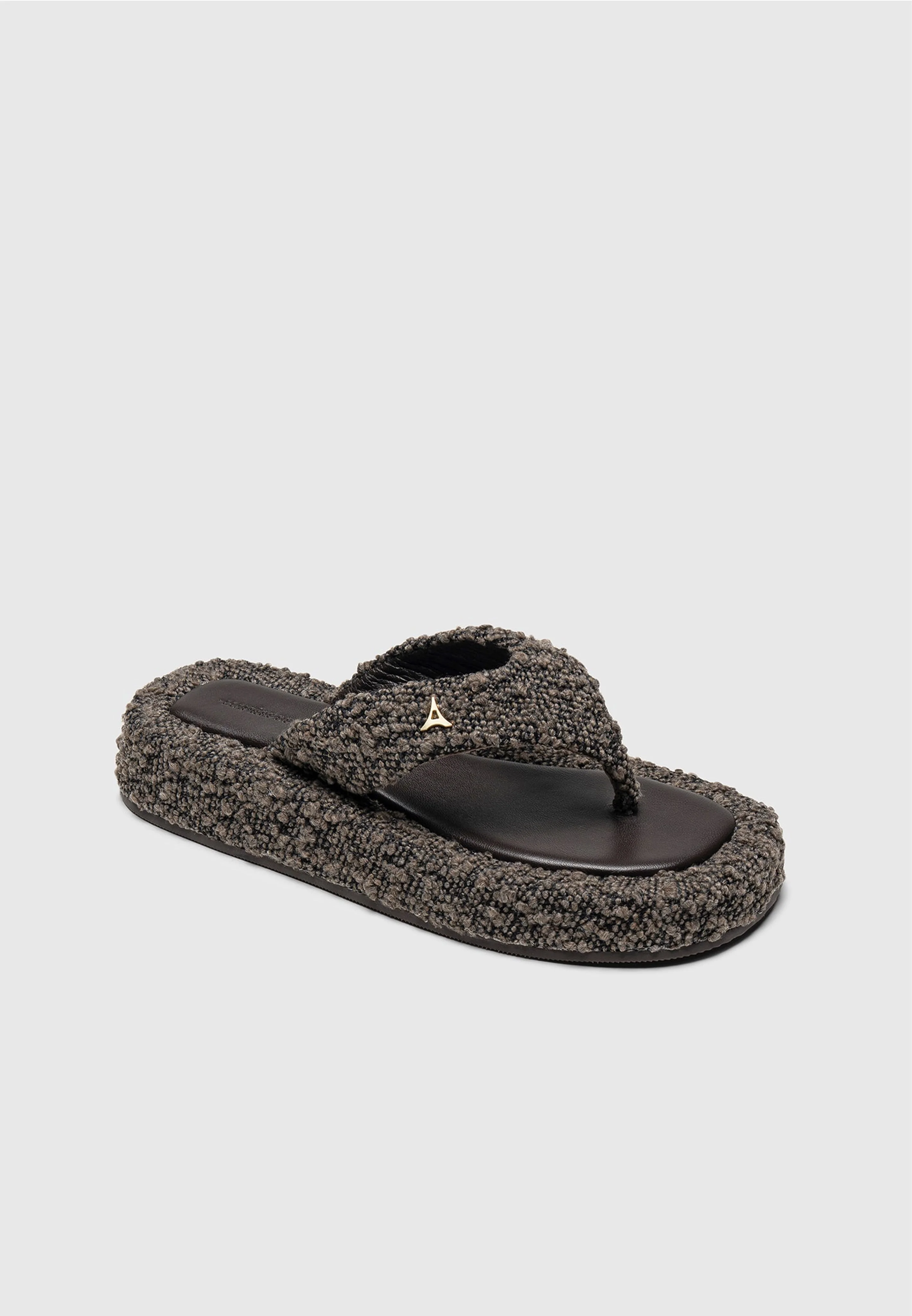 Rosalie - Boucle Flatform Sandals - Brown - Image 3