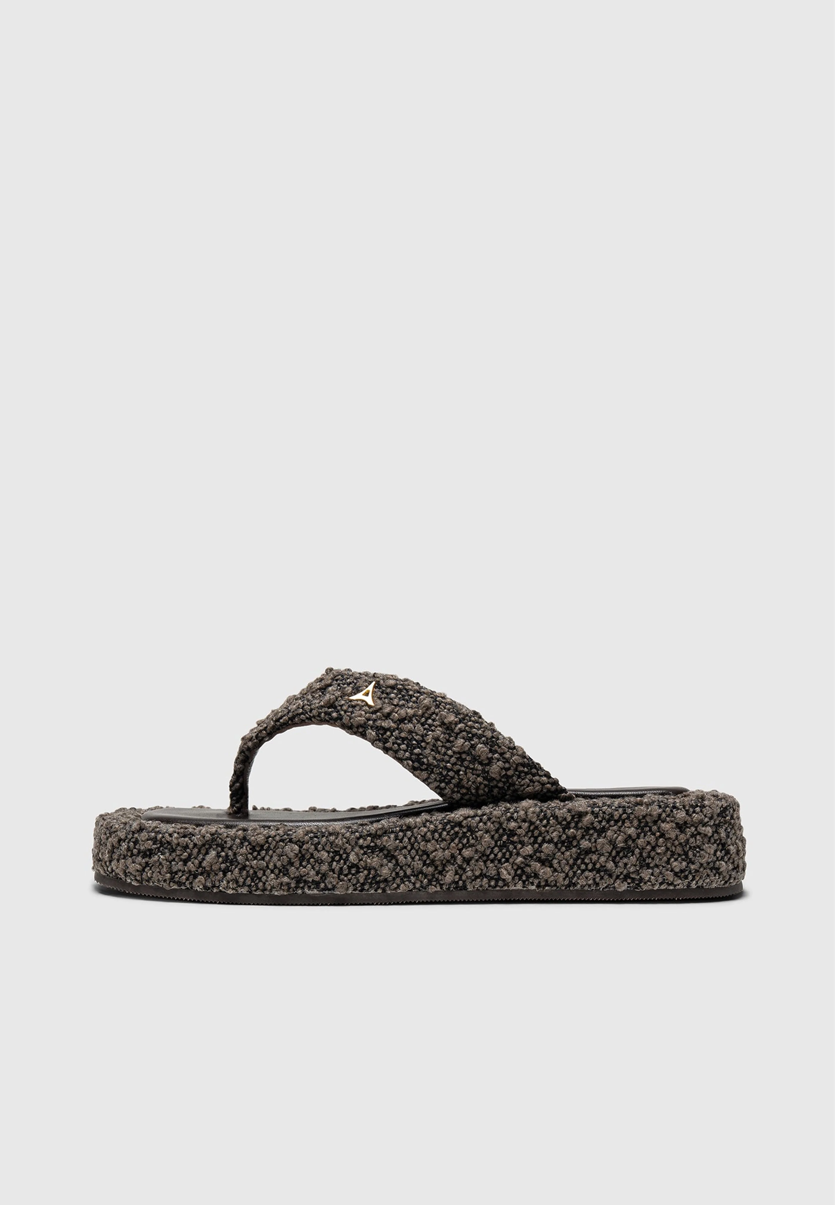 Rosalie - Boucle Flatform Sandals - Brown - Image 4