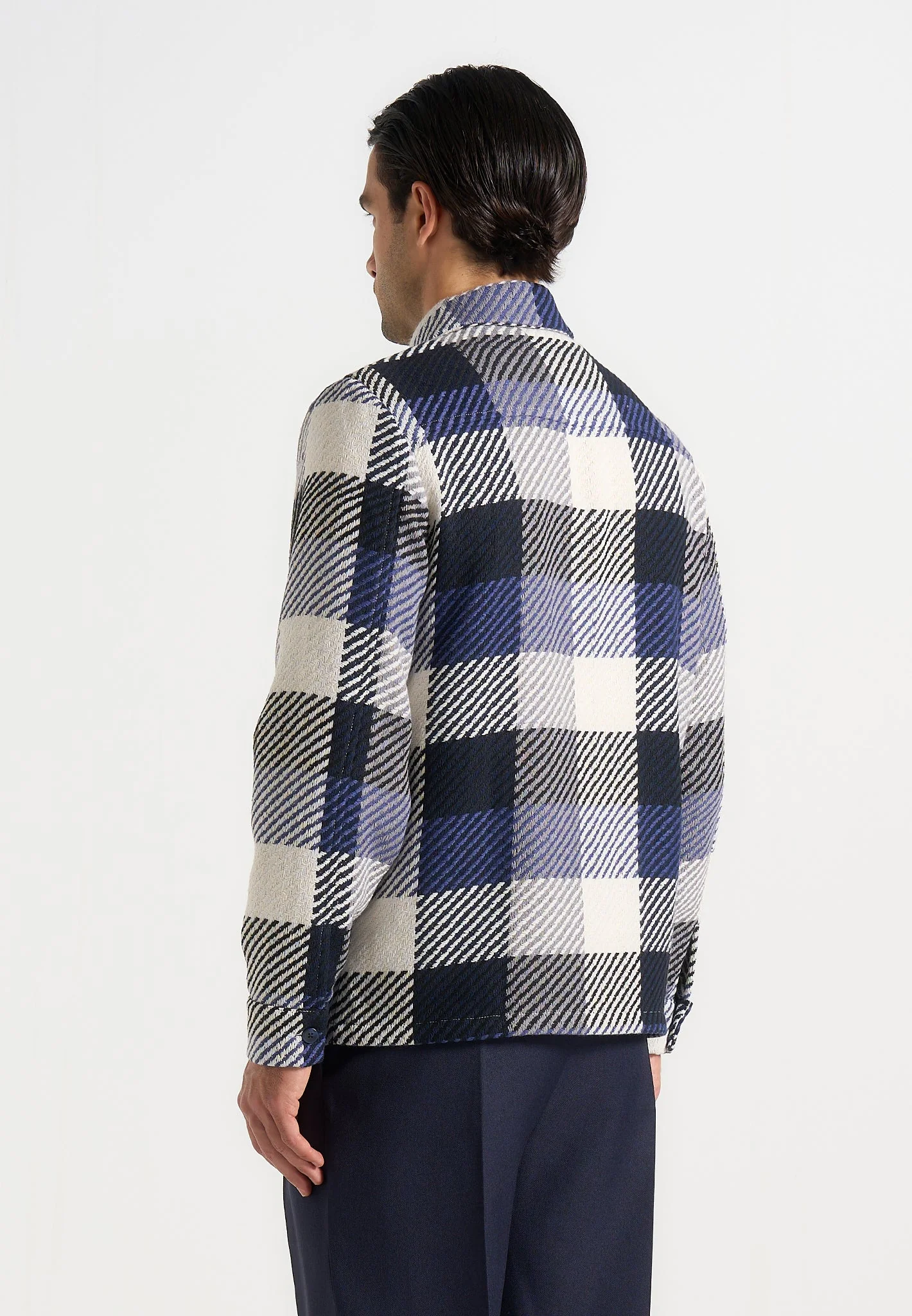 Rune - Unisex Check Overshirt - Navy - Image 5