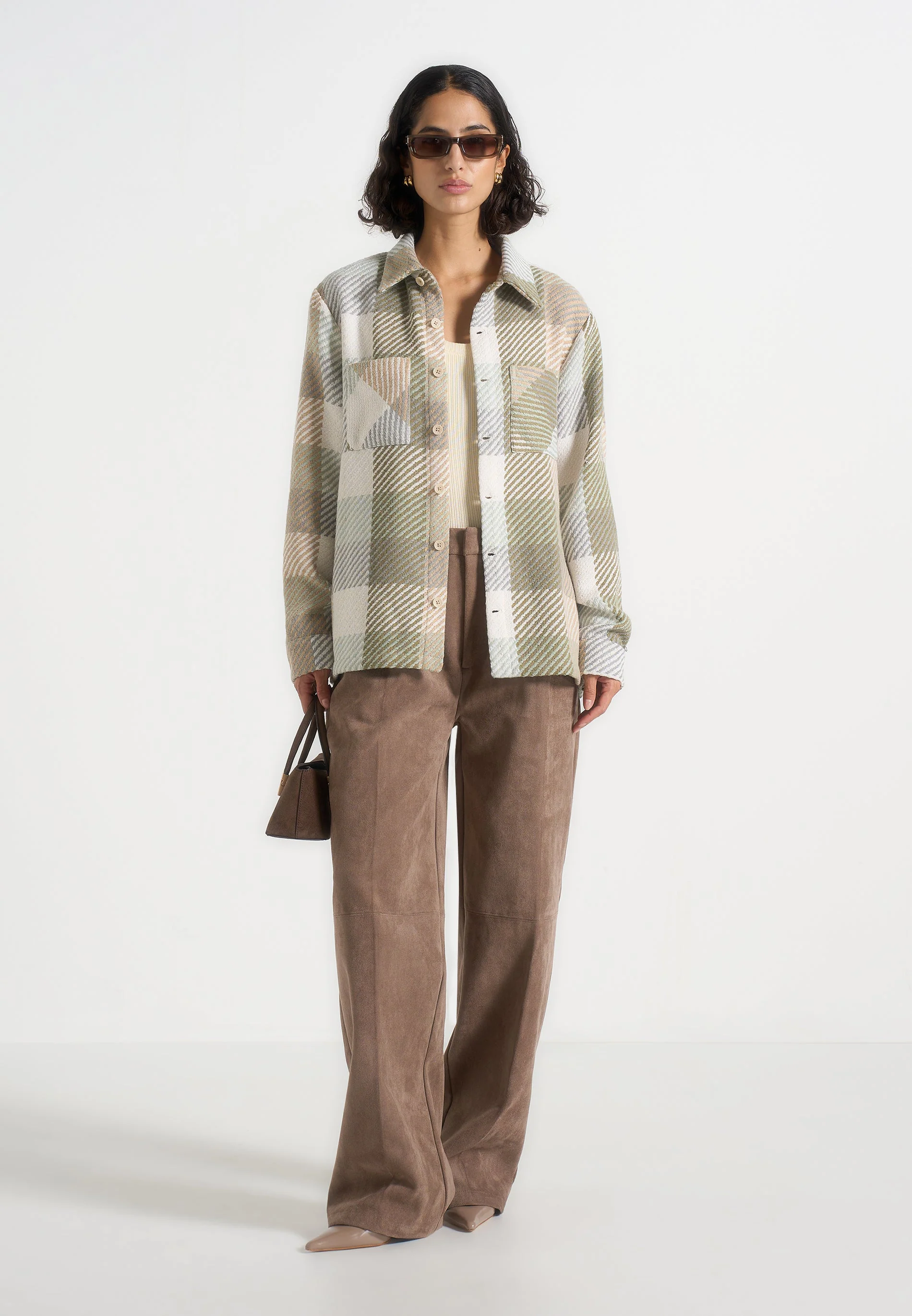 Rune - Unisex Check Overshirt - Sage