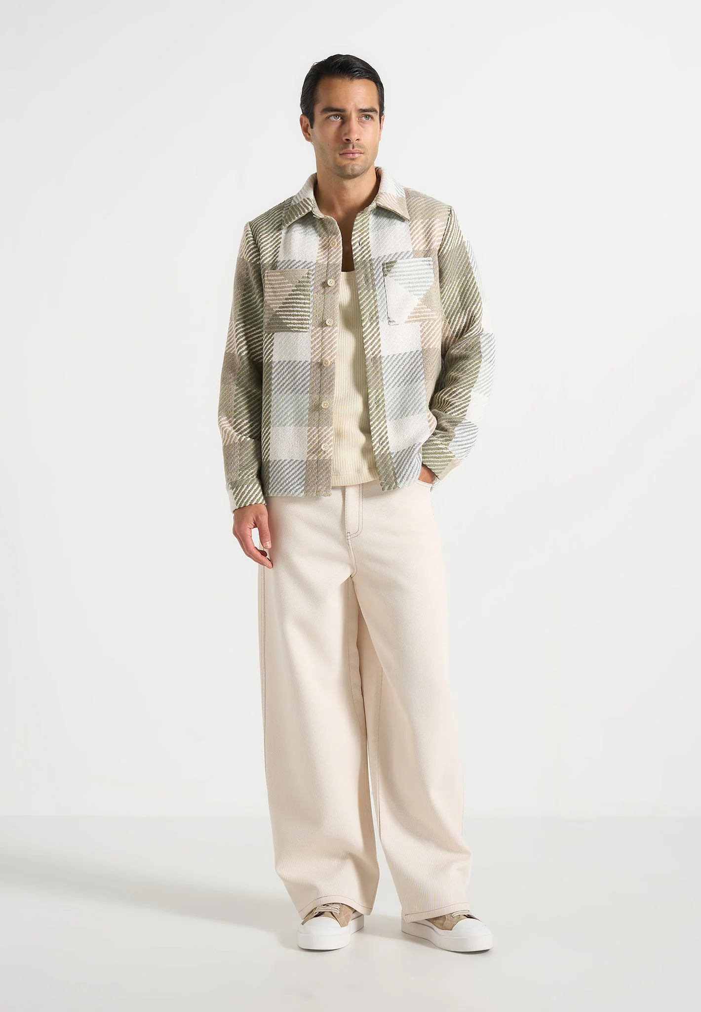 Rune - Unisex Check Overshirt - Sage - Image 2