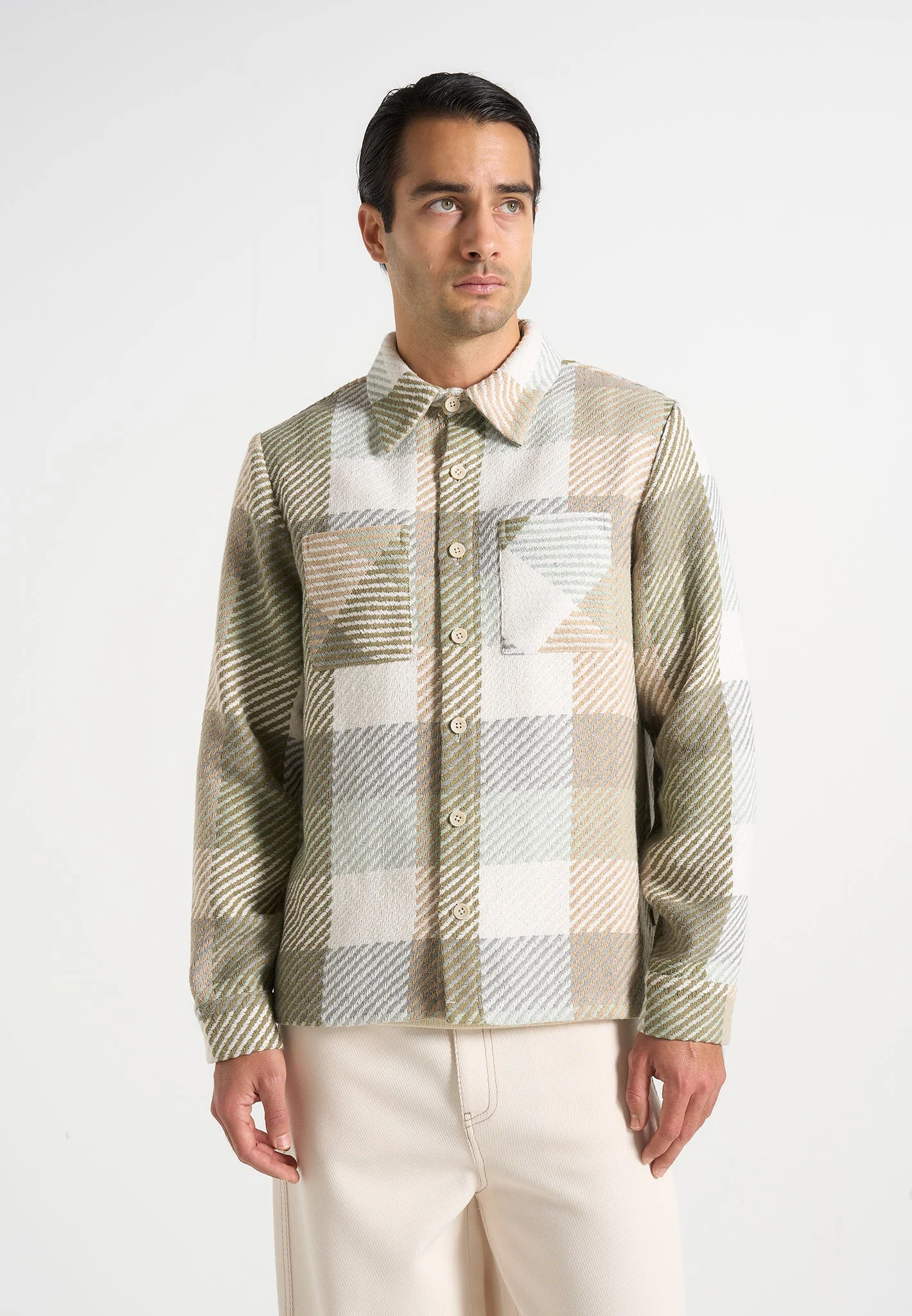 Rune - Unisex Check Overshirt - Sage - Image 4