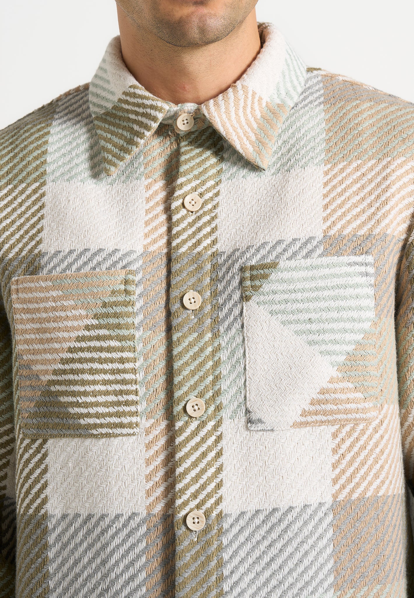 Rune - Unisex Check Overshirt - Sage - Image 7